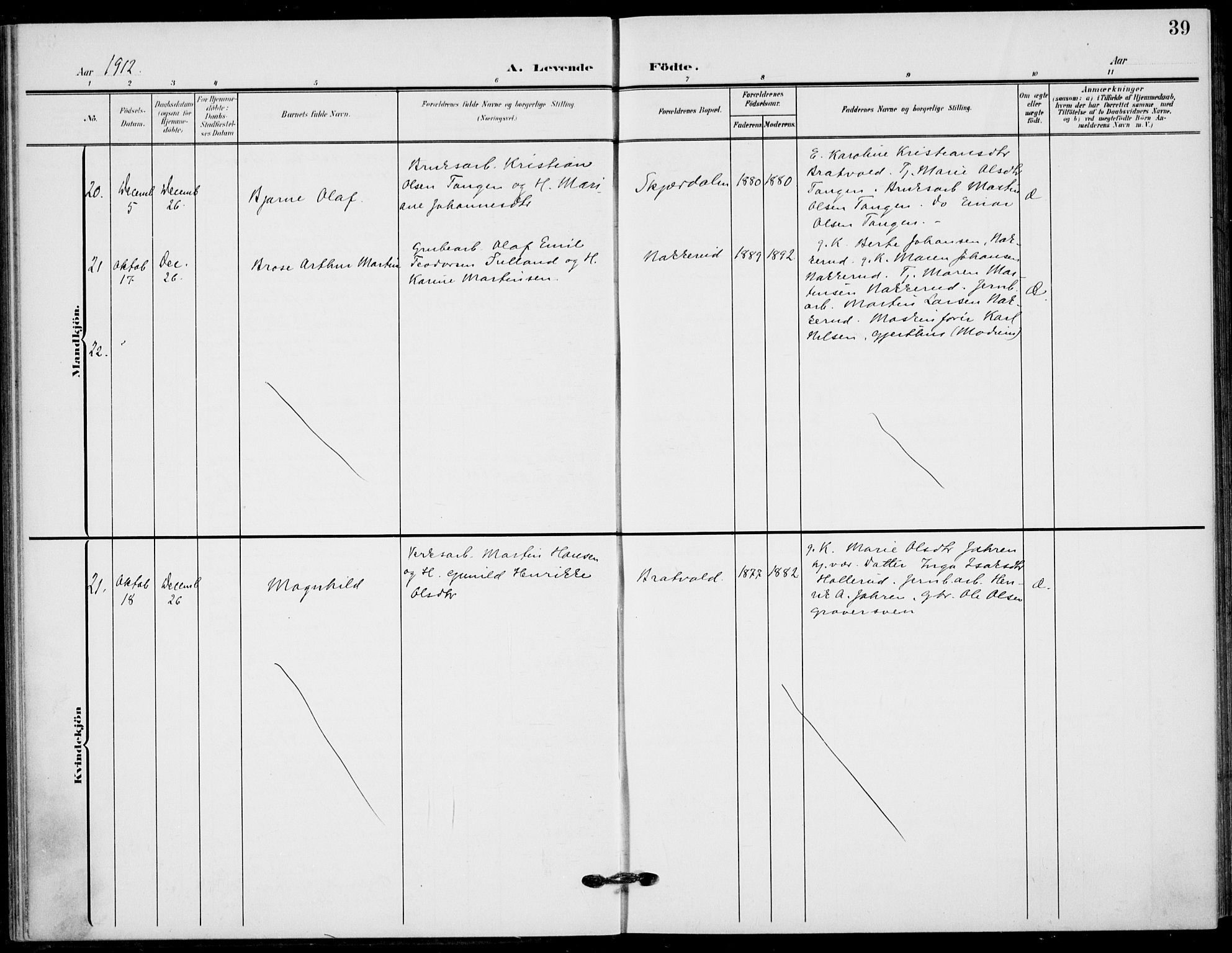 Hole kirkebøker, AV/SAKO-A-228/F/Fb/L0003: Parish register (official) no. II 3, 1906-1916, p. 39