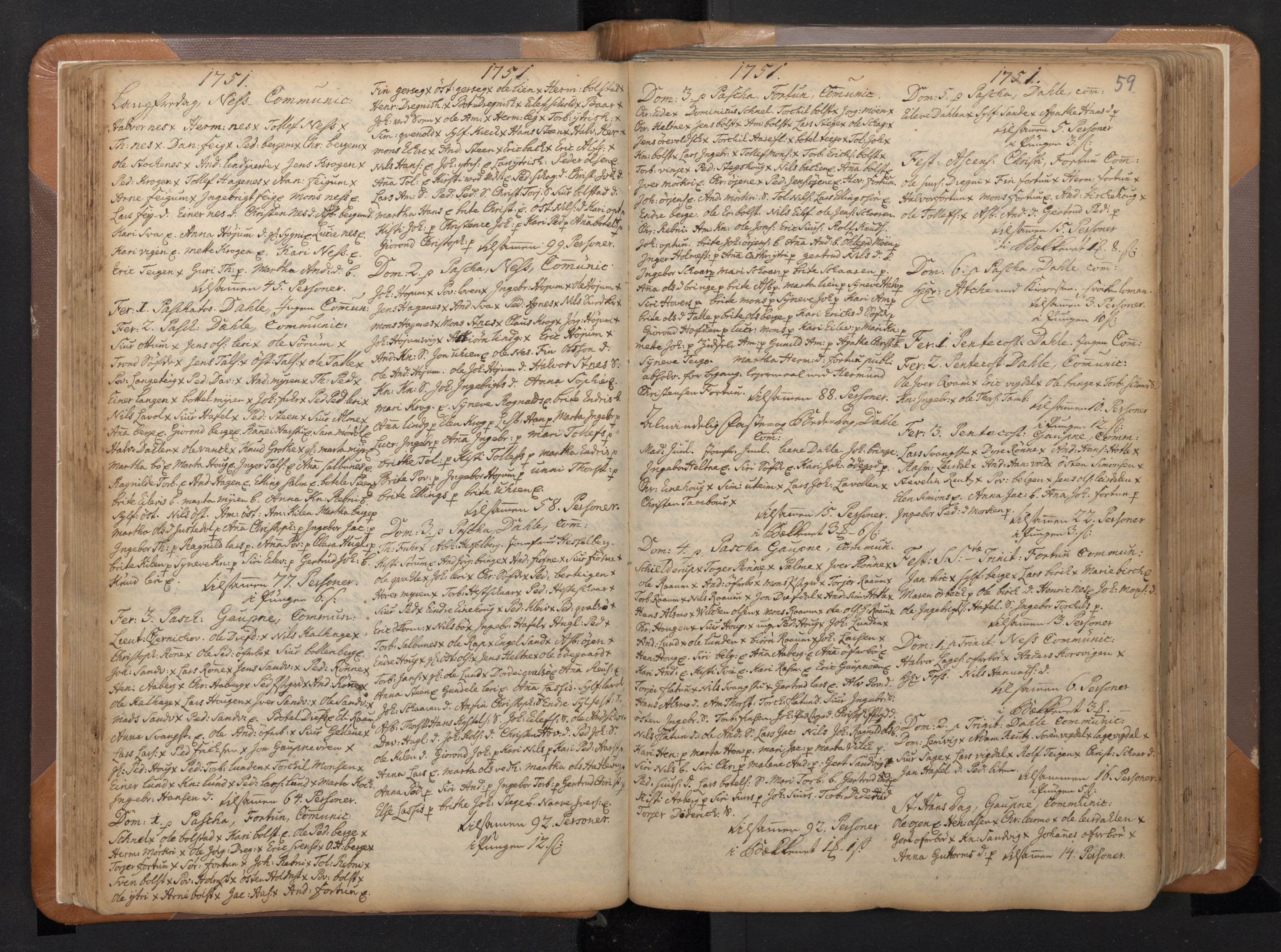 Luster sokneprestembete, AV/SAB-A-81101/H/Haa/Haaa/L0002: Parish register (official) no. A 2, 1751-1796, p. 58b-59a