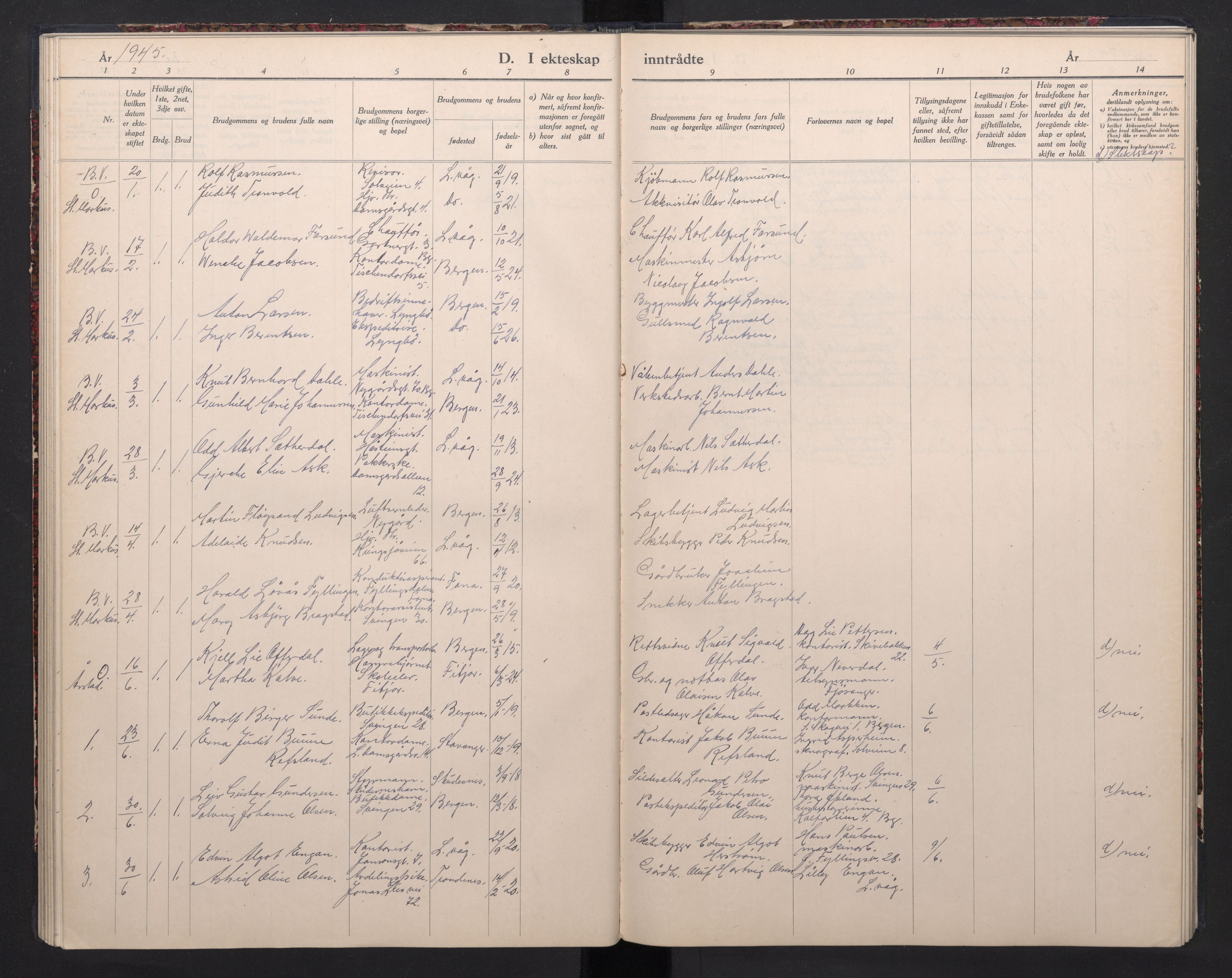 Laksevåg Sokneprestembete, SAB/A-76501/H/Ha/Haa/Haaa/L0004: Parish register (official) no. A 4, 1943-1946