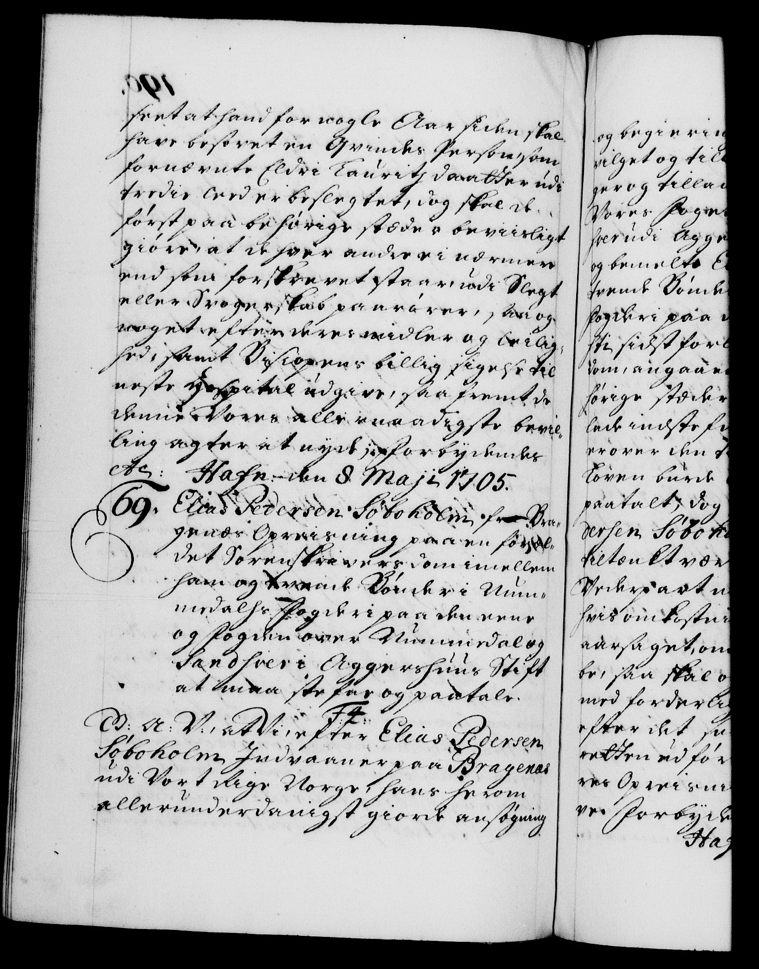 Danske Kanselli 1572-1799, RA/EA-3023/F/Fc/Fca/Fcaa/L0019: Norske registre, 1704-1707, p. 190b