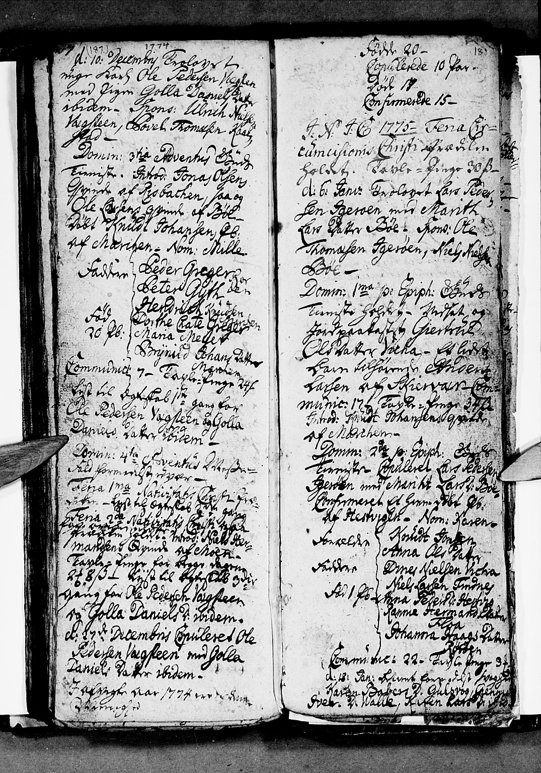 Ministerialprotokoller, klokkerbøker og fødselsregistre - Nordland, SAT/A-1459/816/L0237: Parish register (official) no. 816A03, 1757-1776, p. 187-188