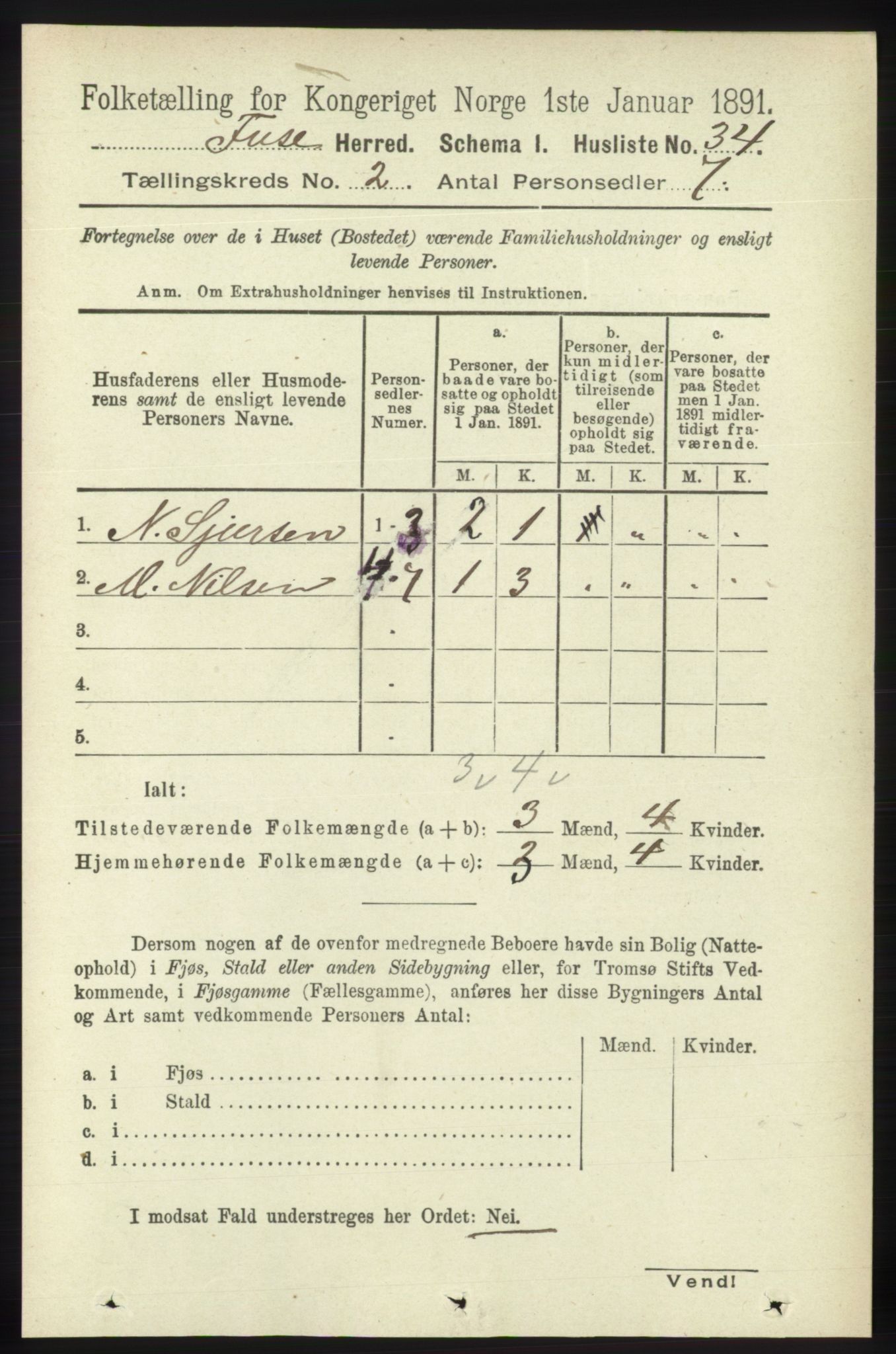 RA, 1891 census for 1241 Fusa, 1891, p. 298