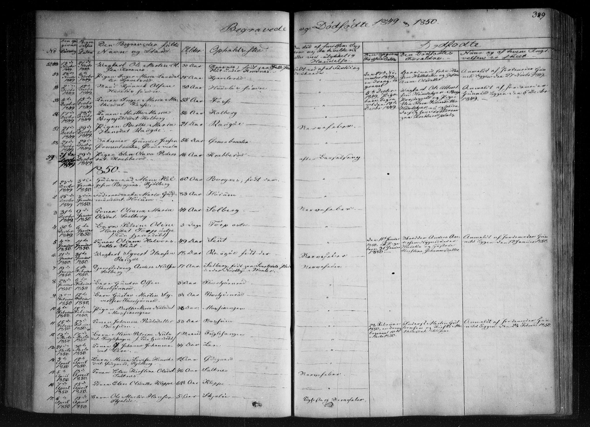 Onsøy prestekontor Kirkebøker, SAO/A-10914/F/Fa/L0003: Parish register (official) no. I 3, 1841-1860, p. 329