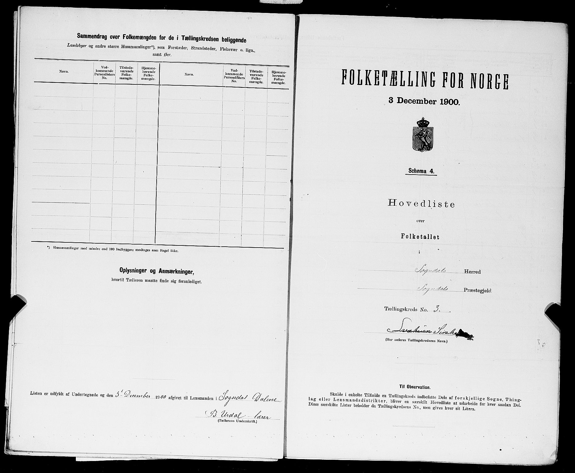 SAST, 1900 census for Sokndal, 1900, p. 27