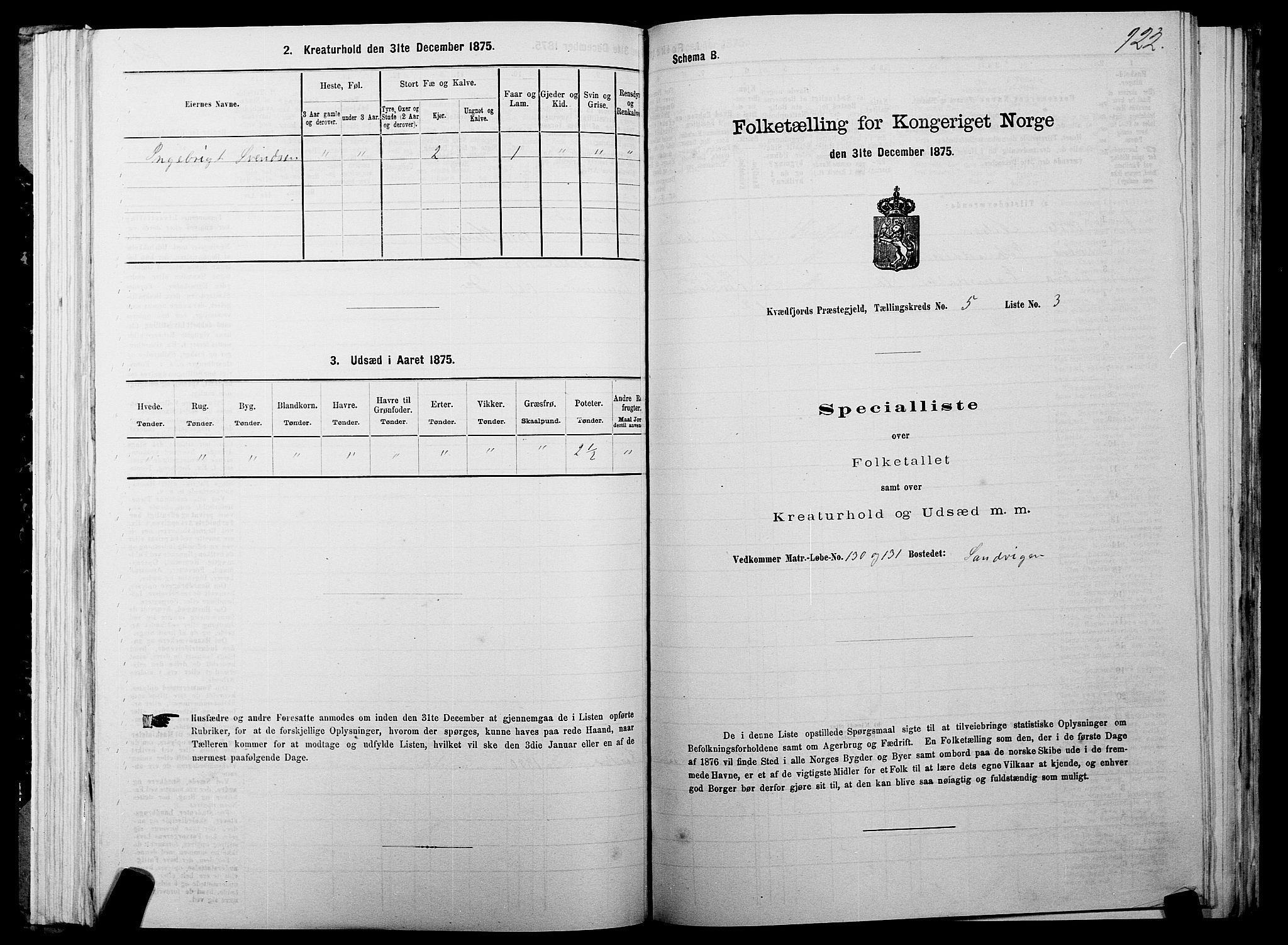 SATØ, 1875 census for 1911P Kvæfjord, 1875, p. 3122