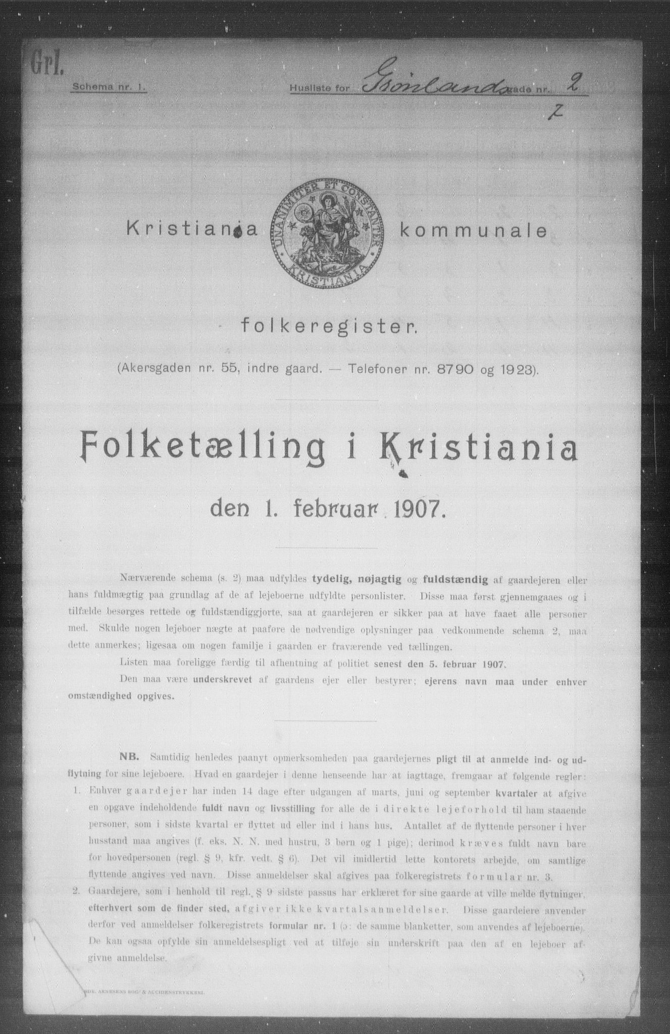 OBA, Municipal Census 1907 for Kristiania, 1907, p. 15828