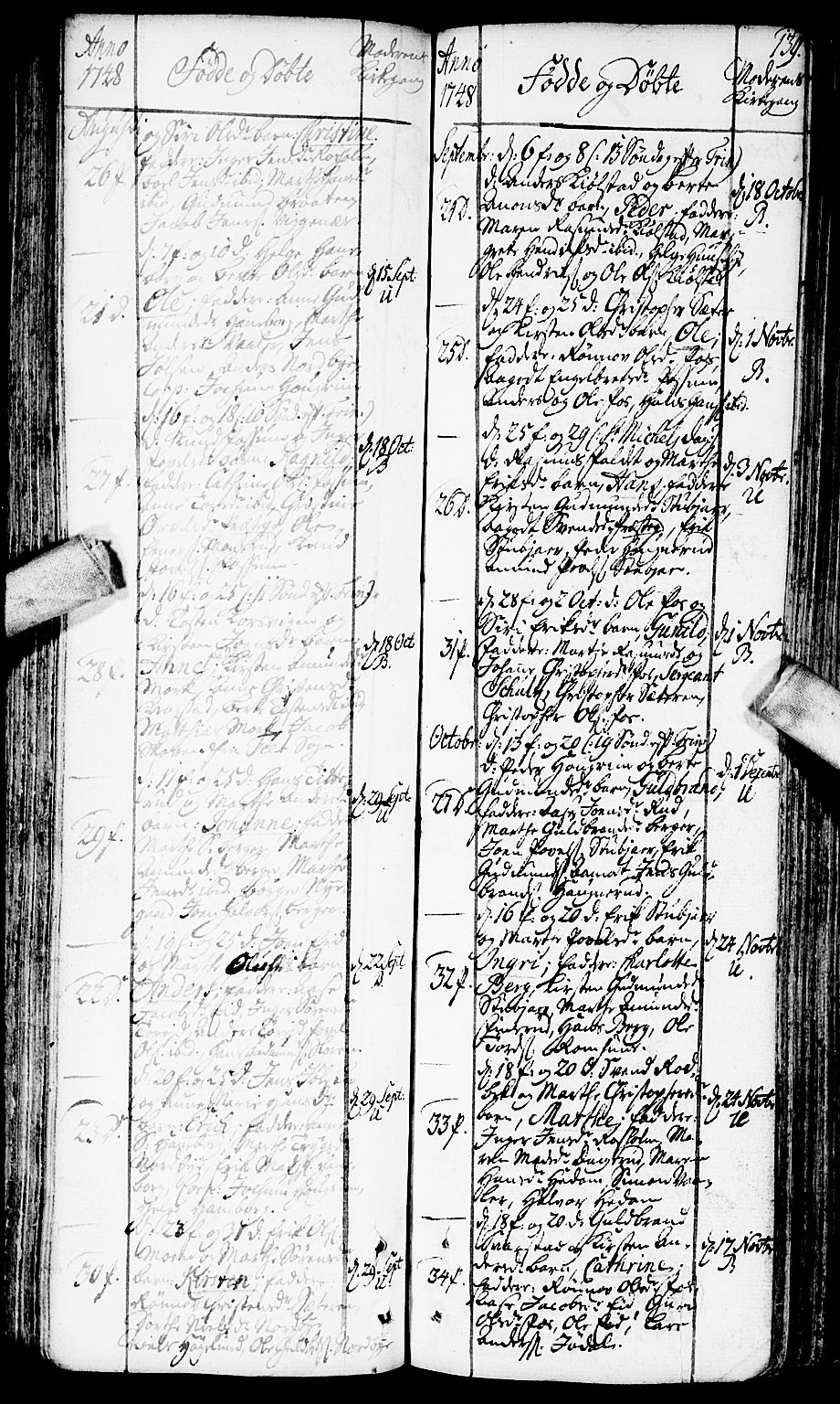 Aurskog prestekontor Kirkebøker, SAO/A-10304a/F/Fa/L0002: Parish register (official) no. I 2, 1735-1766, p. 139