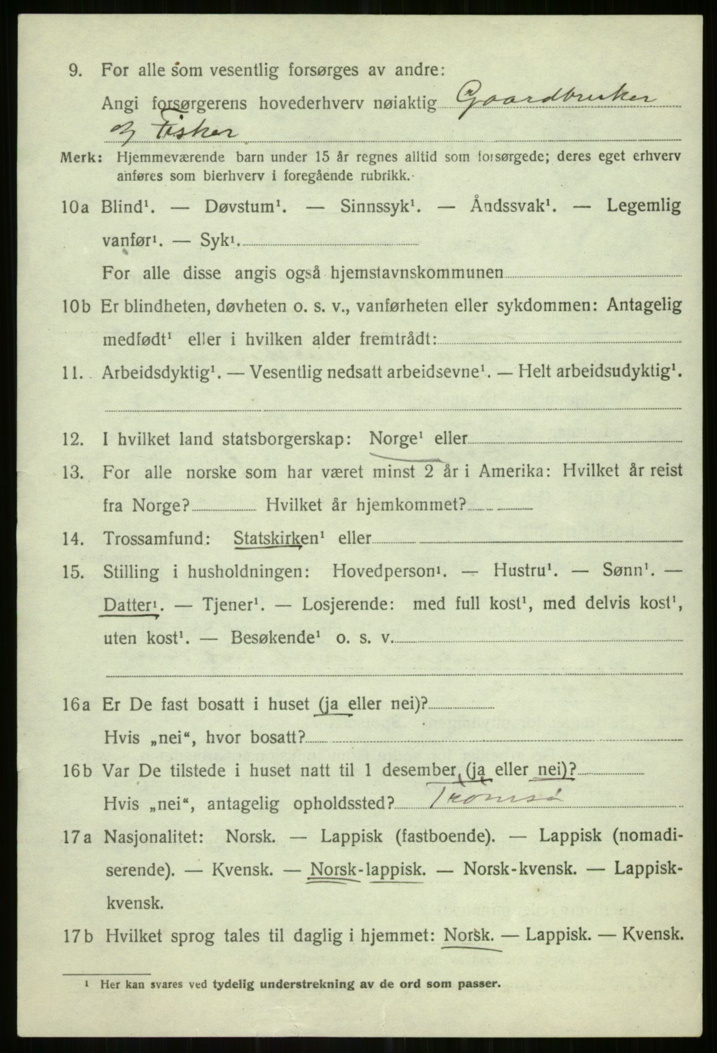 SATØ, 1920 census for Helgøy, 1920, p. 1927