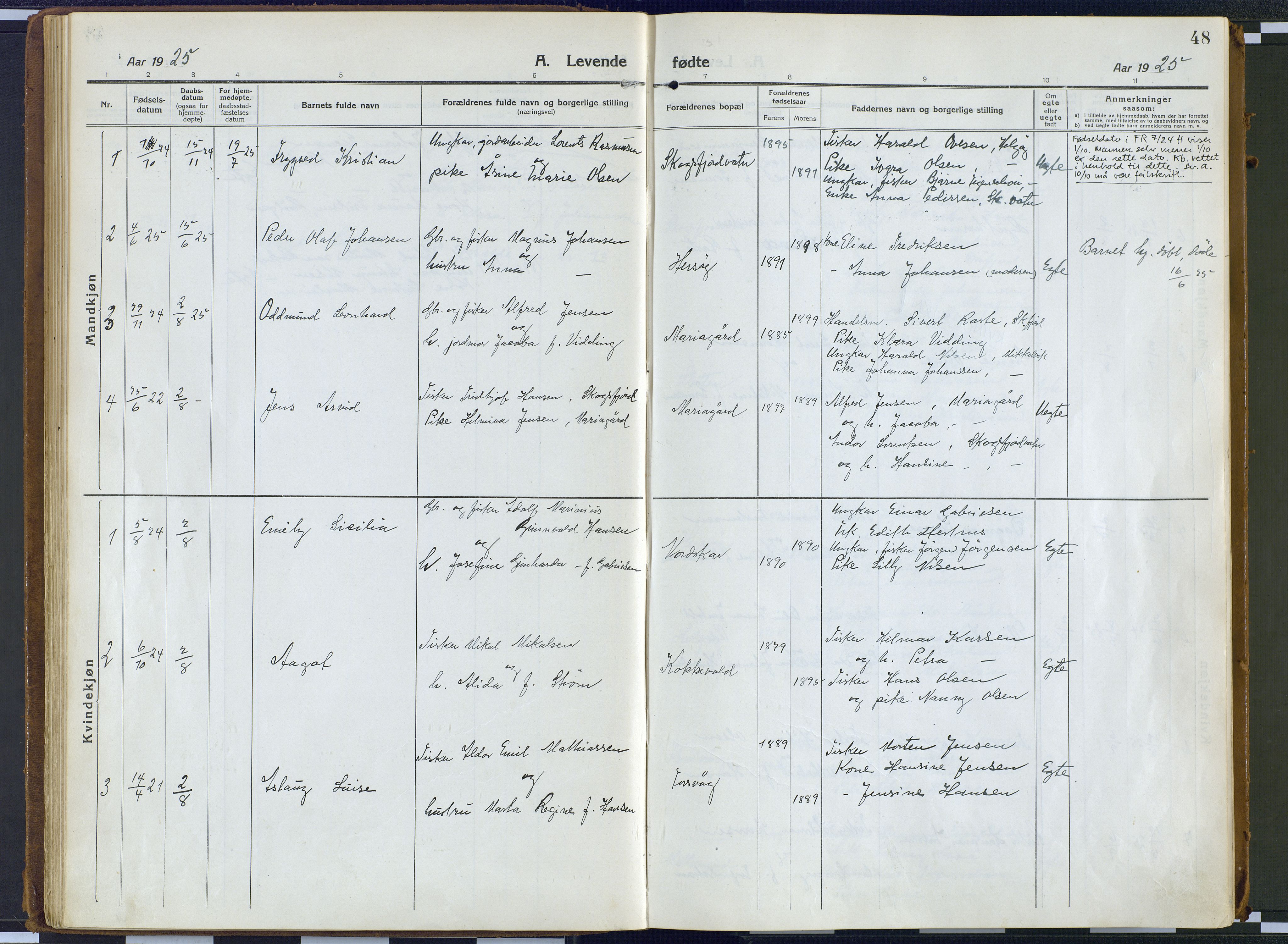 Karlsøy sokneprestembete, AV/SATØ-S-1299/H/Ha/Haa/L0016kirke: Parish register (official) no. 16, 1916-1934, p. 48