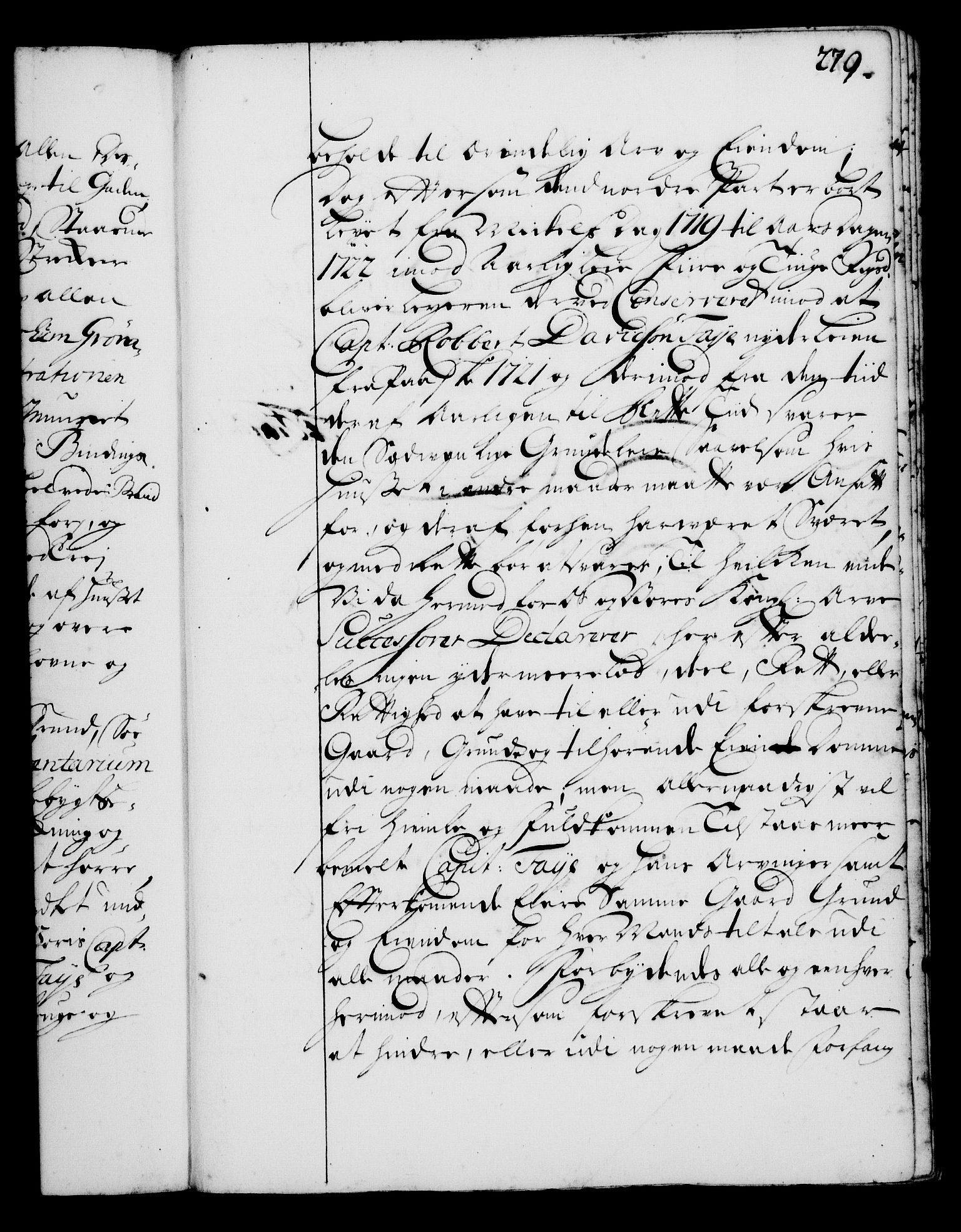 Rentekammeret, Kammerkanselliet, RA/EA-3111/G/Gg/Gga/L0001: Norsk ekspedisjonsprotokoll med register (merket RK 53.1), 1720-1723, p. 279