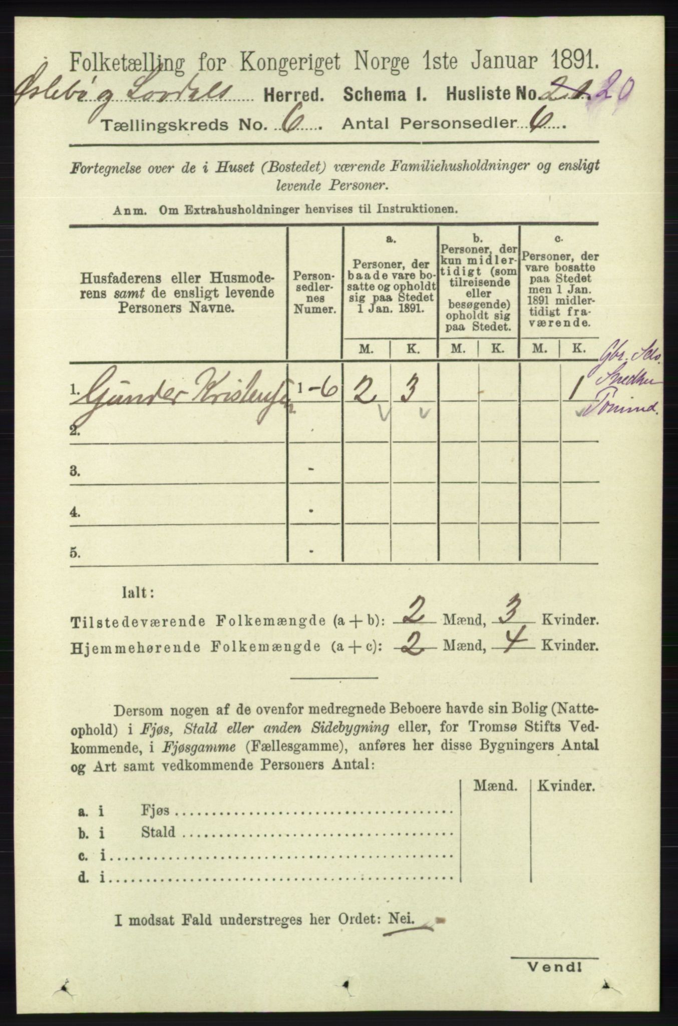 RA, 1891 census for 1021 Øyslebø og Laudal, 1891, p. 1664