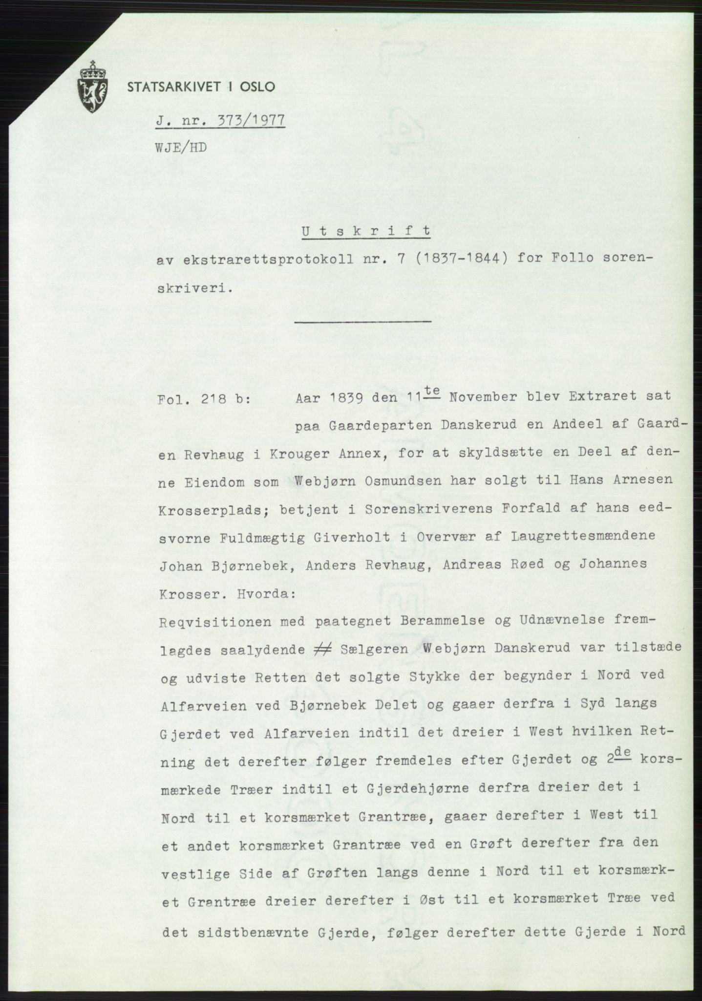 Statsarkivet i Oslo, SAO/A-10621/Z/Zd/L0036: Avskrifter, j.nr 88-2903/1977, 1977, p. 42