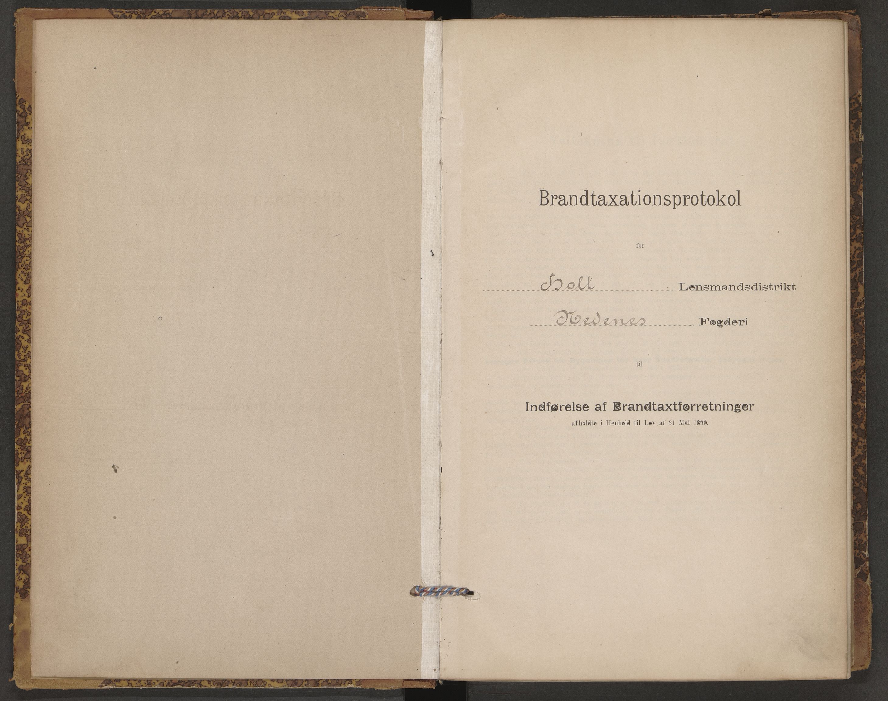 Norges Brannkasse Holt, AV/SAK-2241-0024/F/Fa/L0004: Branntakstprotokoll nr. 4 med gårdsnavnregister, 1895-1919