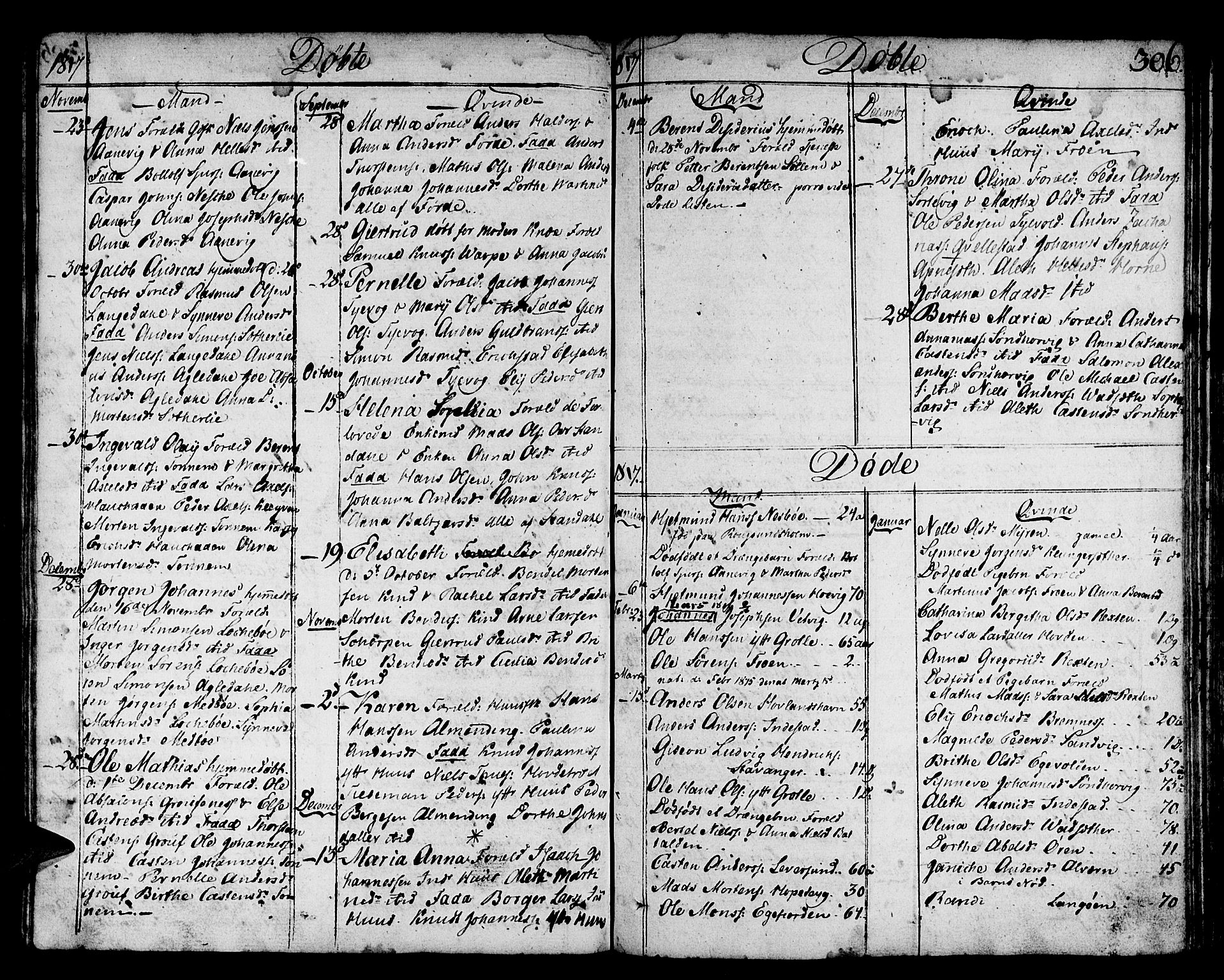 Kinn sokneprestembete, AV/SAB-A-80801/H/Haa/Haaa/L0003: Parish register (official) no. A 3, 1785-1821, p. 306