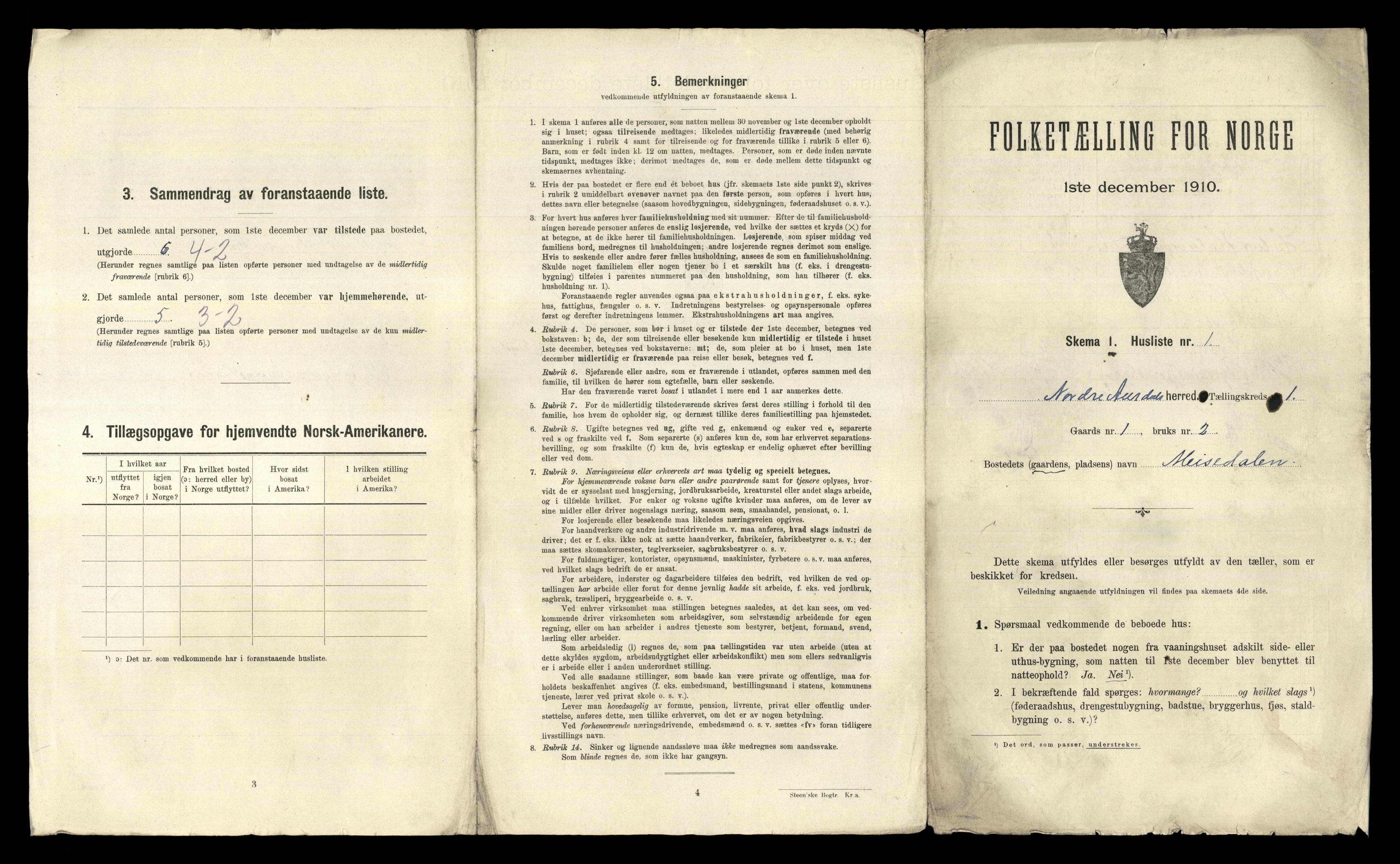 RA, 1910 census for Nord-Aurdal, 1910, p. 59