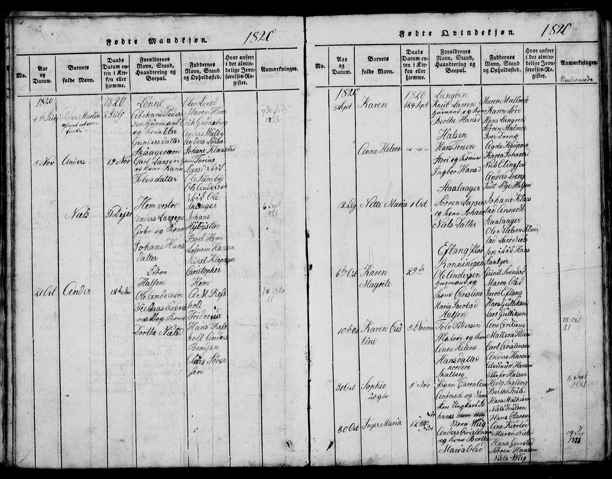 Tjølling kirkebøker, AV/SAKO-A-60/G/Ga/L0001: Parish register (copy) no. 1, 1814-1835, p. 56