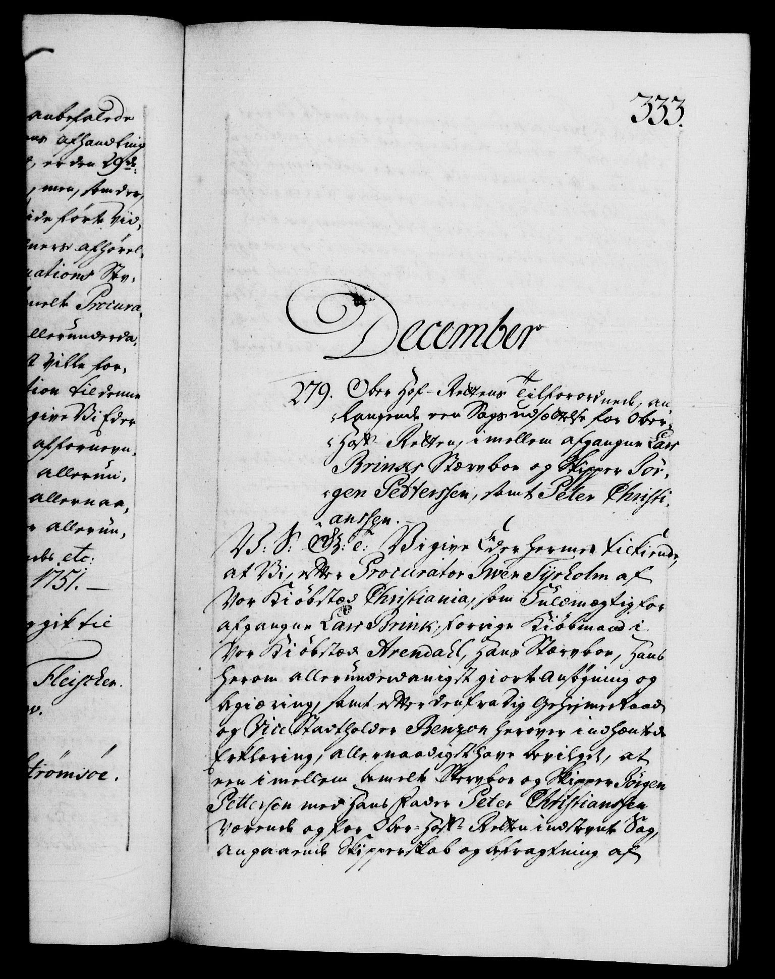 Danske Kanselli 1572-1799, RA/EA-3023/F/Fc/Fca/Fcab/L0033: Norske tegnelser, 1751-1752, p. 333a