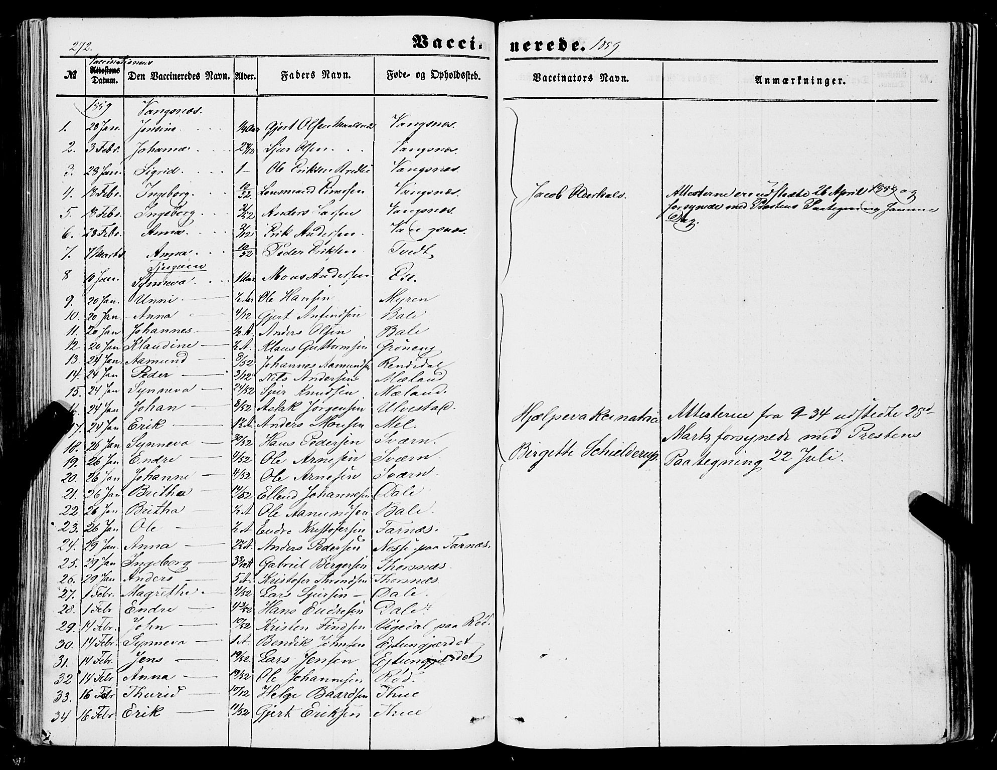 Balestrand sokneprestembete, AV/SAB-A-79601/H/Haa/Haaa/L0002: Parish register (official) no. A 2, 1847-1866, p. 272