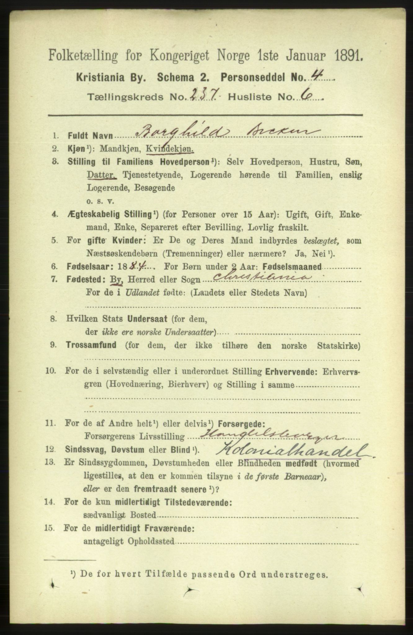 RA, 1891 census for 0301 Kristiania, 1891, p. 144346
