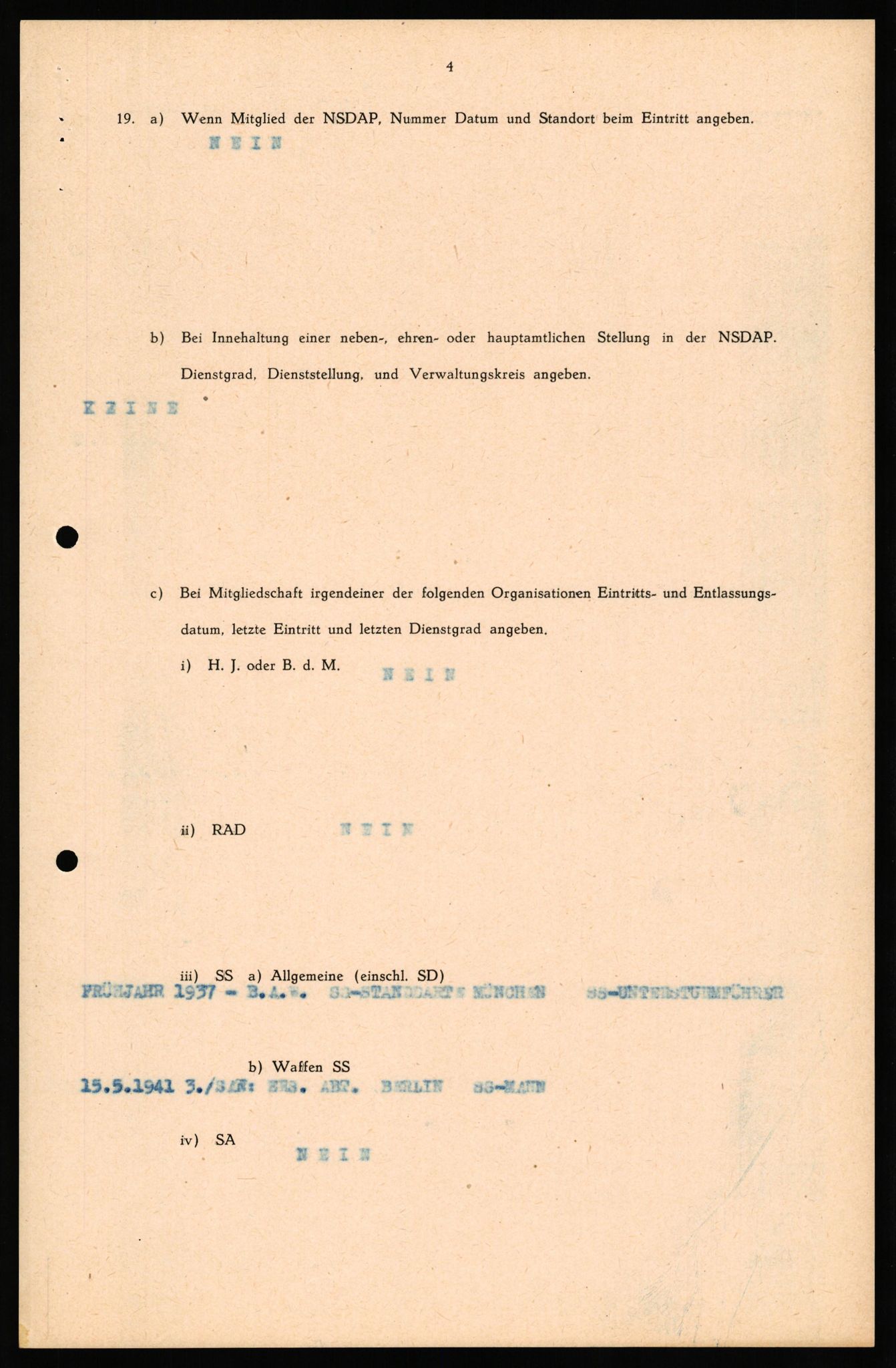 Forsvaret, Forsvarets overkommando II, AV/RA-RAFA-3915/D/Db/L0040: CI Questionaires. Tyske okkupasjonsstyrker i Norge. Østerrikere., 1945-1946, p. 155