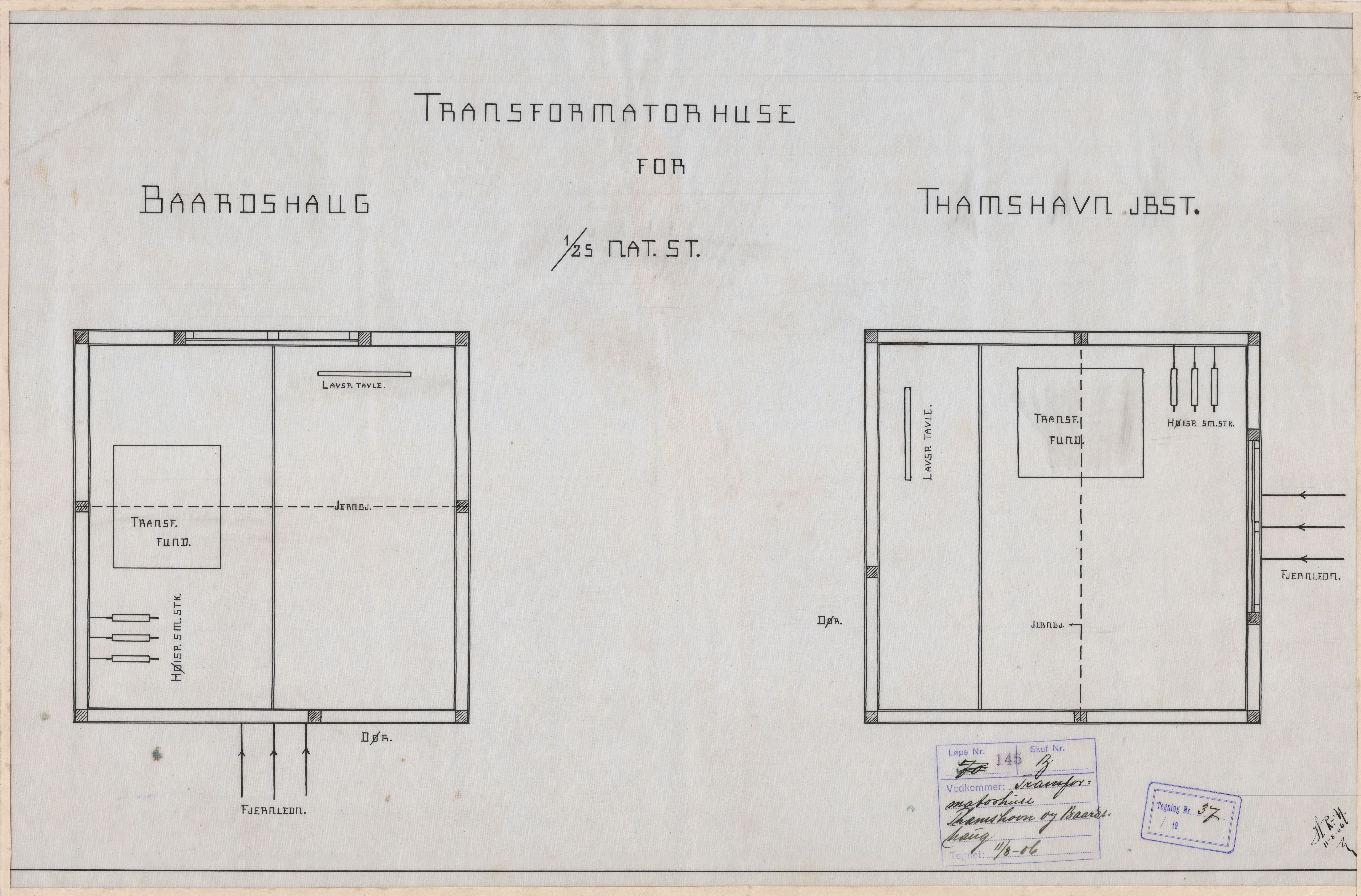 Chr. Salvesen og Chr. Thams Communications Aktieselskab, MIST/OI-A-6006/T/0002/0230/0001/0145 / Tegninger og kart, 1906