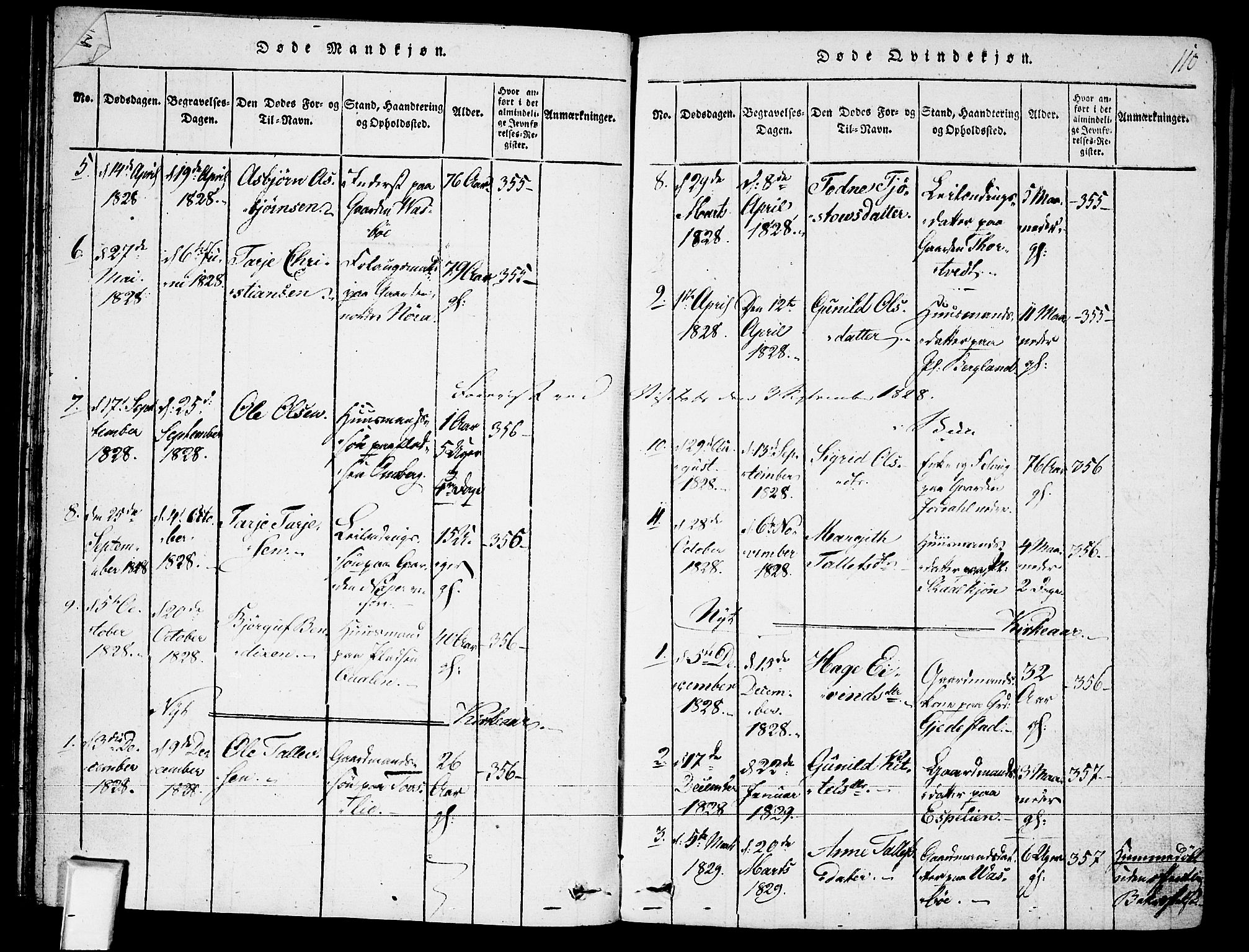 Fyresdal kirkebøker, SAKO/A-263/F/Fa/L0003: Parish register (official) no. I 3, 1815-1840, p. 110