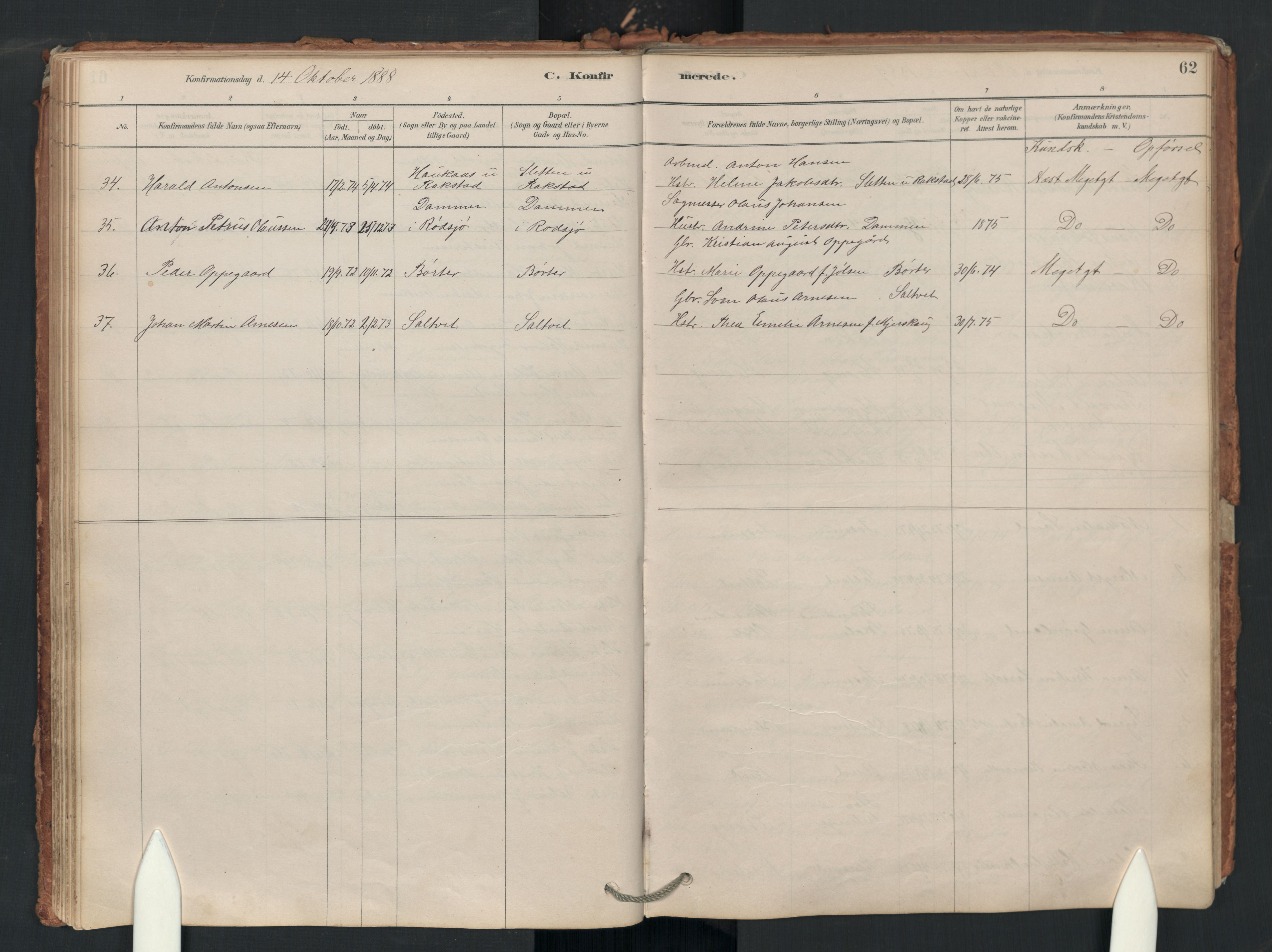Enebakk prestekontor Kirkebøker, SAO/A-10171c/F/Fa/L0018: Parish register (official) no. I 18, 1877-1930, p. 62