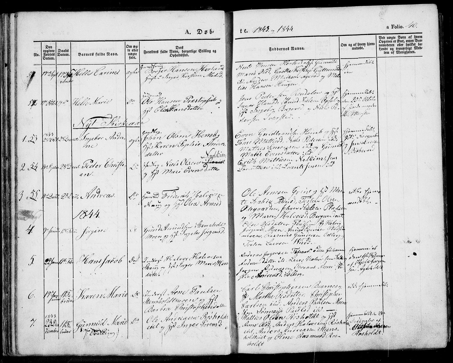 Lardal kirkebøker, SAKO/A-350/F/Fa/L0006: Parish register (official) no. I 6, 1835-1860, p. 40