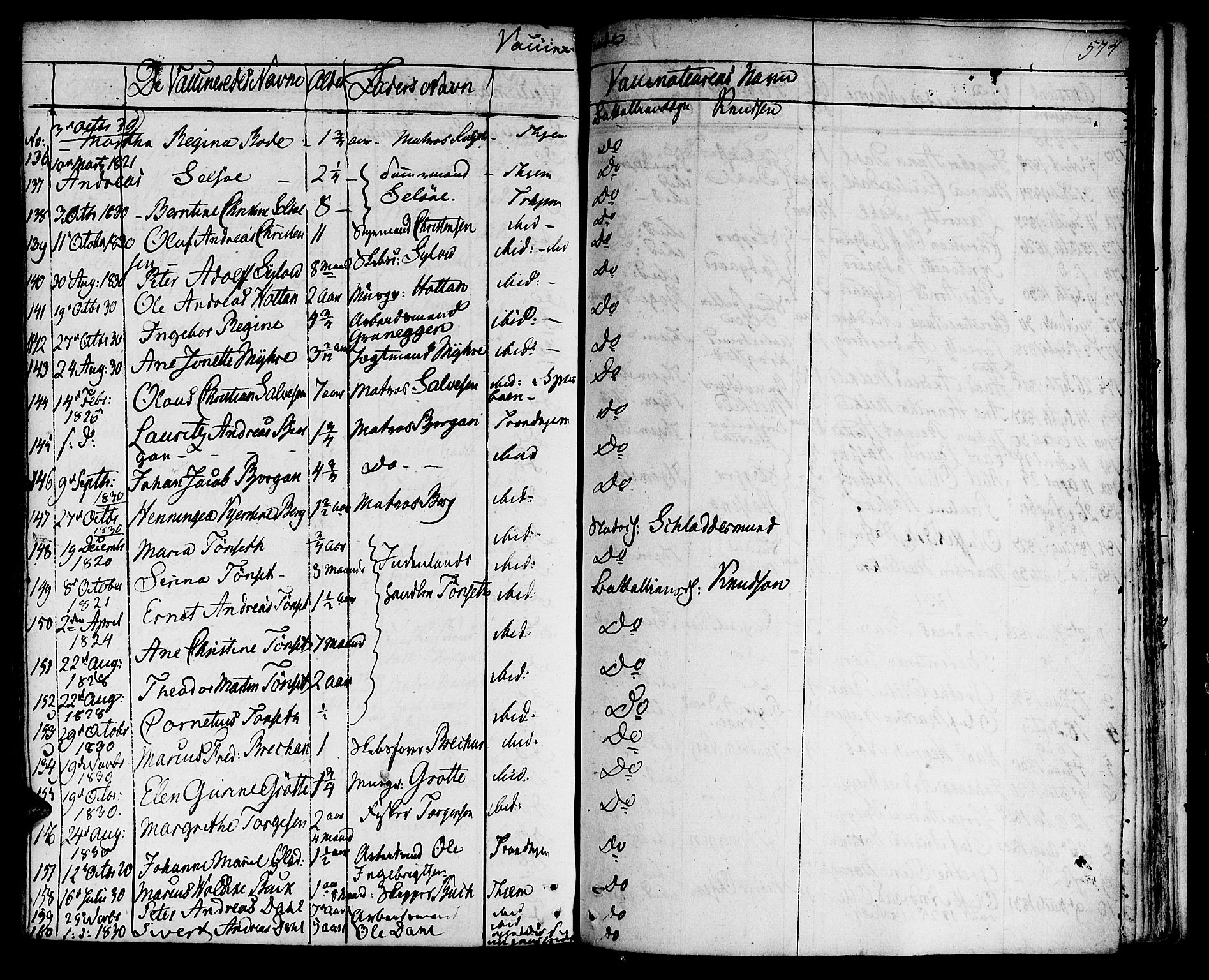 Ministerialprotokoller, klokkerbøker og fødselsregistre - Sør-Trøndelag, SAT/A-1456/601/L0045: Parish register (official) no. 601A13, 1821-1831, p. 574