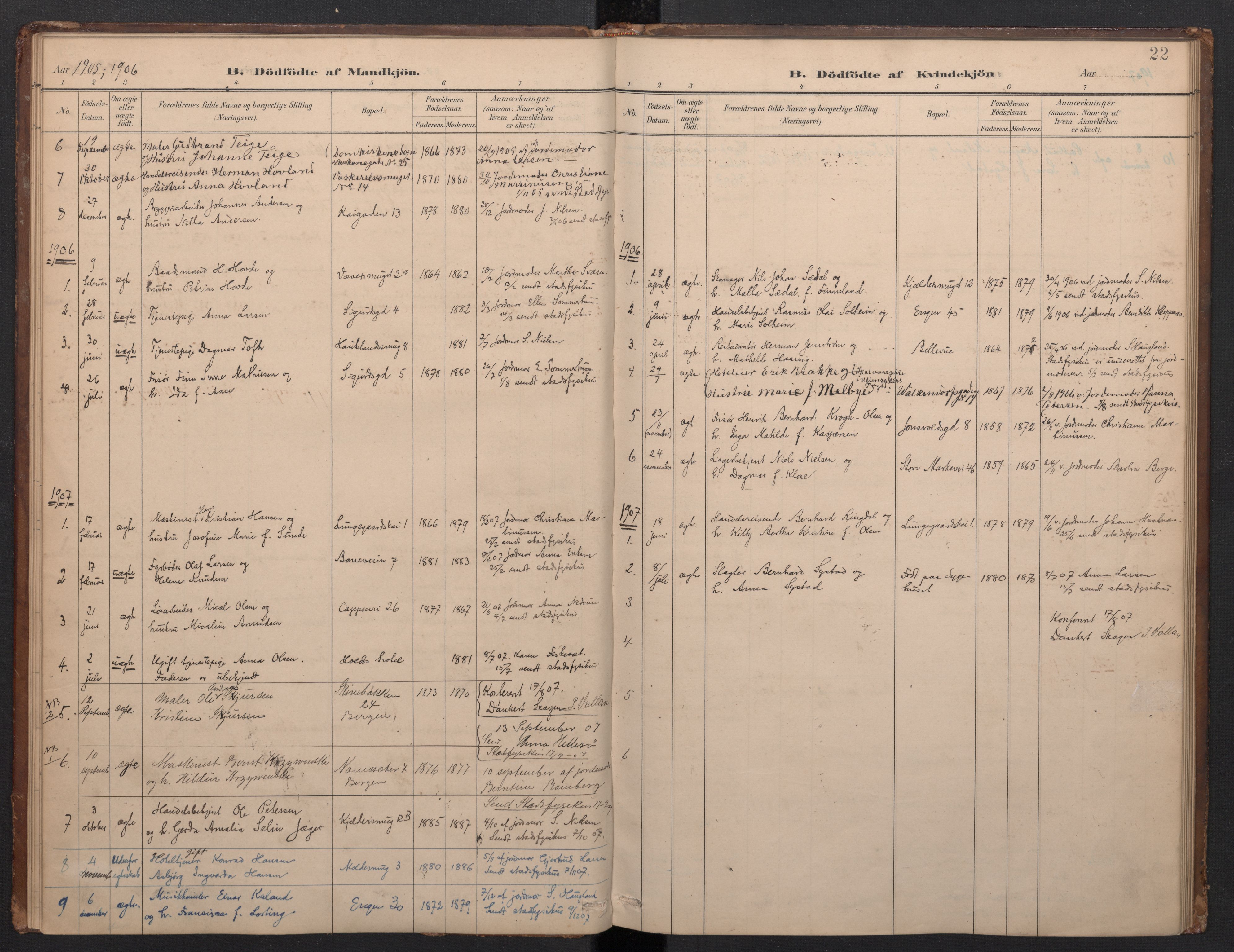 Domkirken sokneprestembete, SAB/A-74801/H/Haa/L0049: Parish register (official) no. G 1, 1882-1922, p. 21b-22a