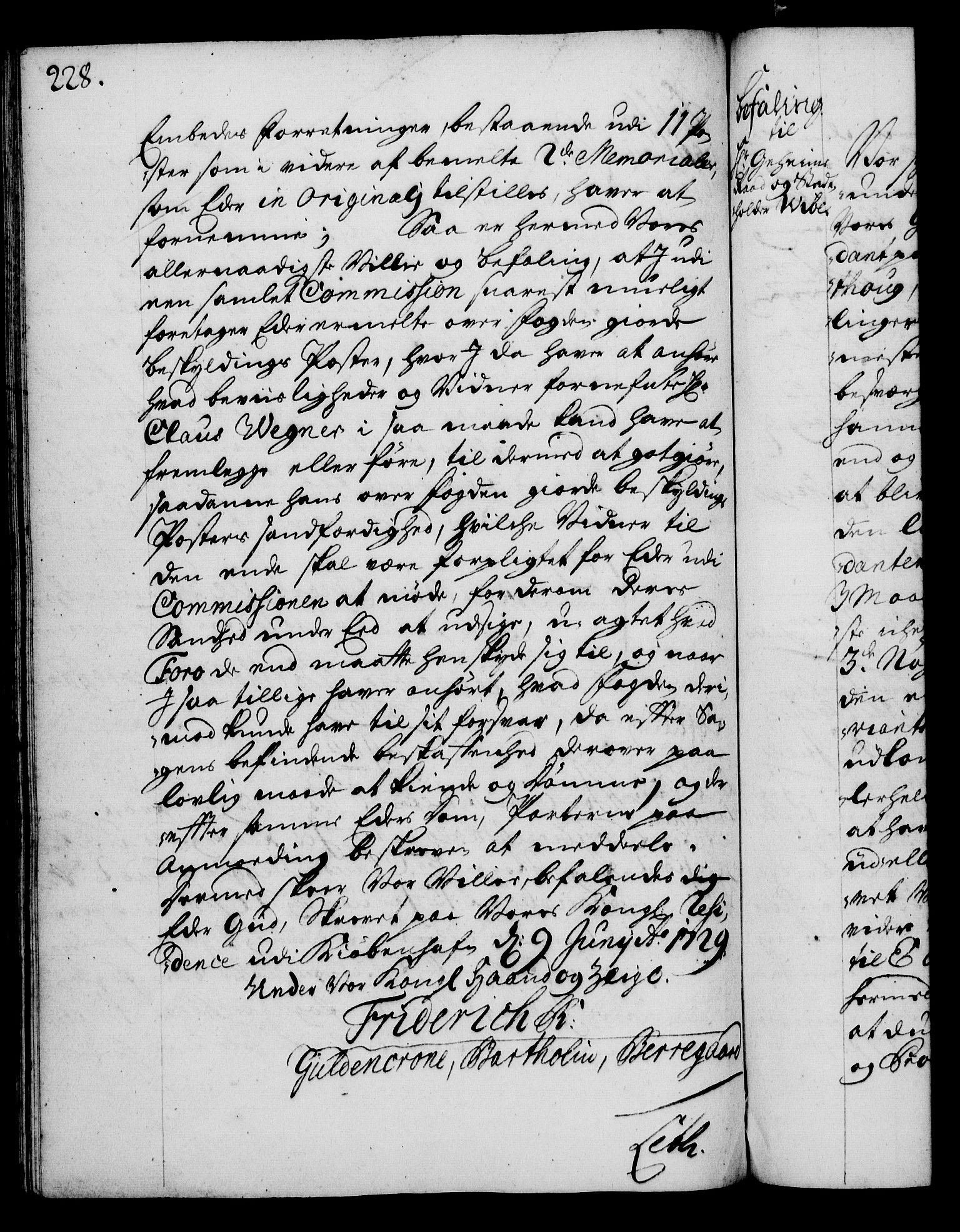 Rentekammeret, Kammerkanselliet, RA/EA-3111/G/Gg/Gga/L0003: Norsk ekspedisjonsprotokoll med register (merket RK 53.3), 1727-1734, p. 228