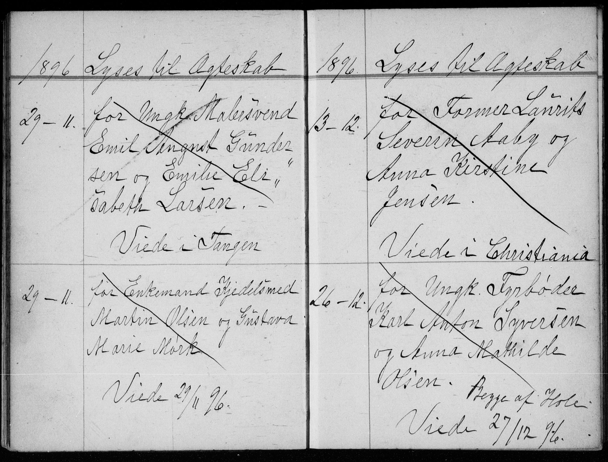 Strømsø kirkebøker, AV/SAKO-A-246/H/Ha/L0009: Banns register no. 9, 1896-1901