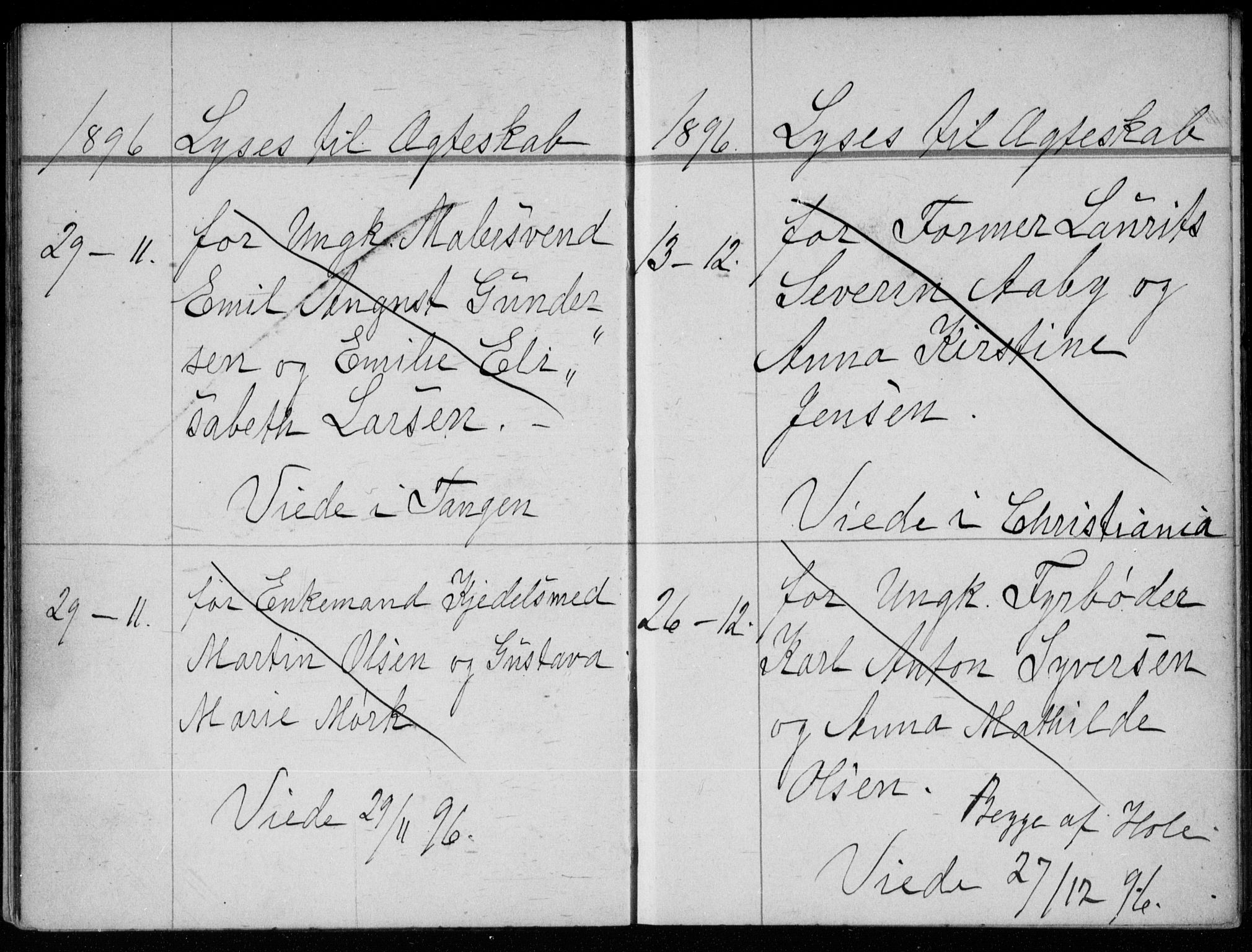 Strømsø kirkebøker, SAKO/A-246/H/Ha/L0009: Banns register no. 9, 1896-1901