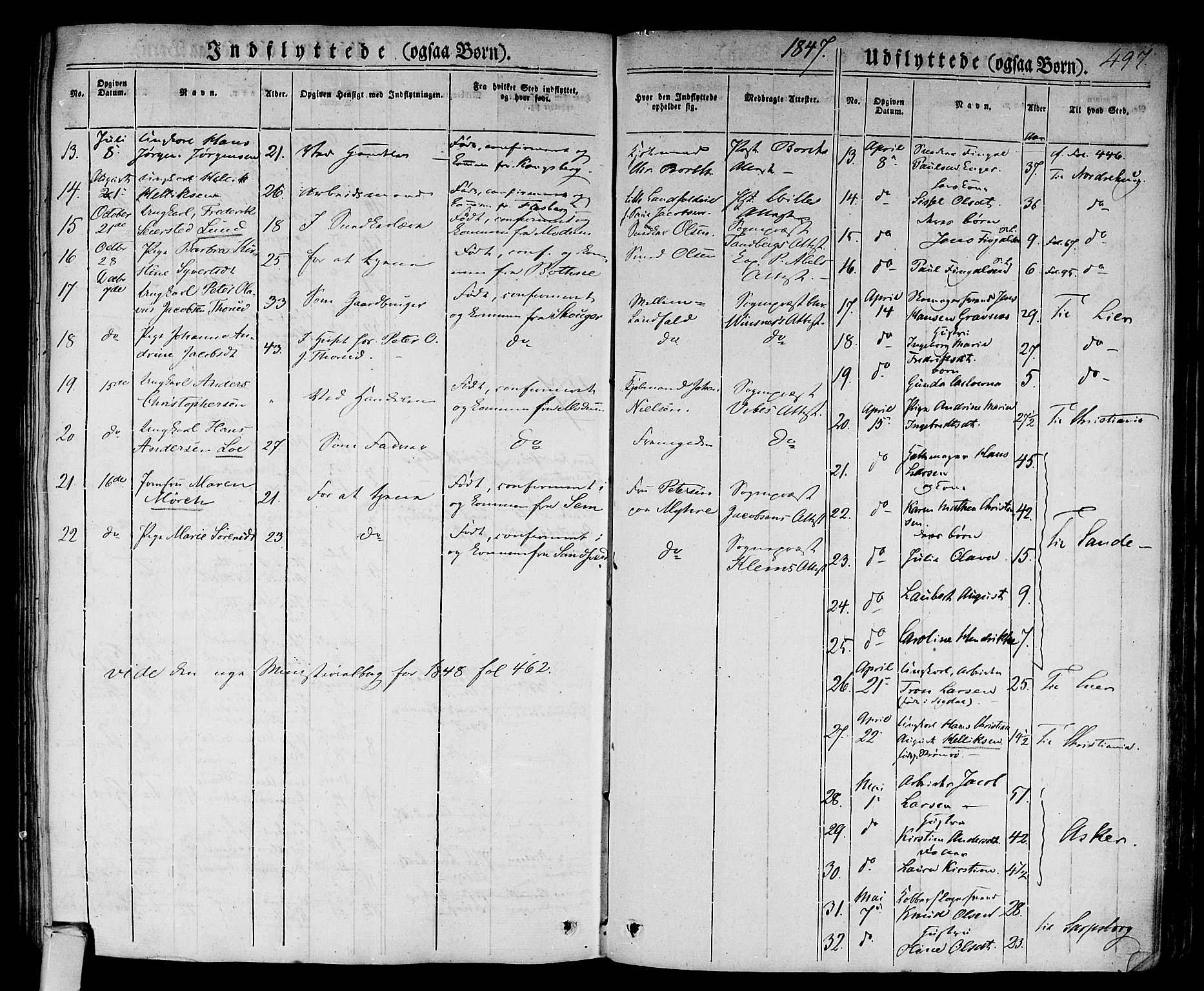 Bragernes kirkebøker, AV/SAKO-A-6/F/Fb/L0001: Parish register (official) no. II 1, 1830-1847, p. 497