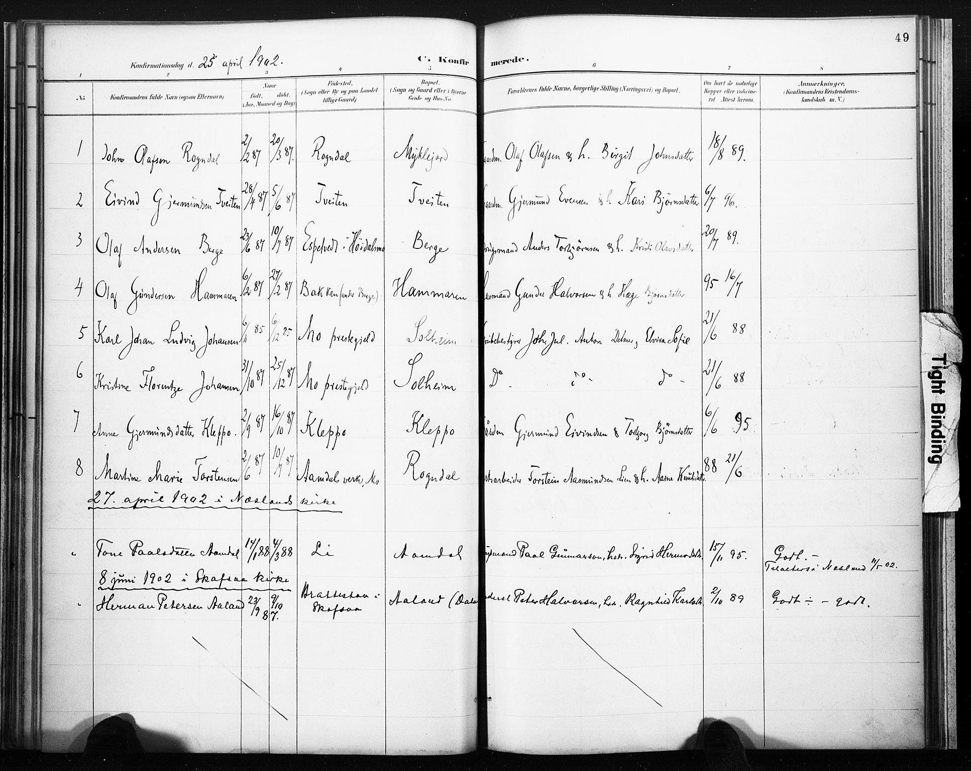 Lårdal kirkebøker, SAKO/A-284/F/Fb/L0002: Parish register (official) no. II 2, 1887-1918, p. 49