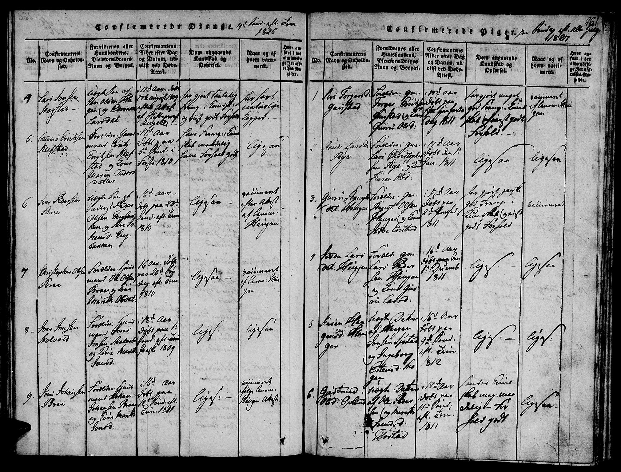 Ministerialprotokoller, klokkerbøker og fødselsregistre - Sør-Trøndelag, SAT/A-1456/612/L0372: Parish register (official) no. 612A06 /1, 1816-1828, p. 261