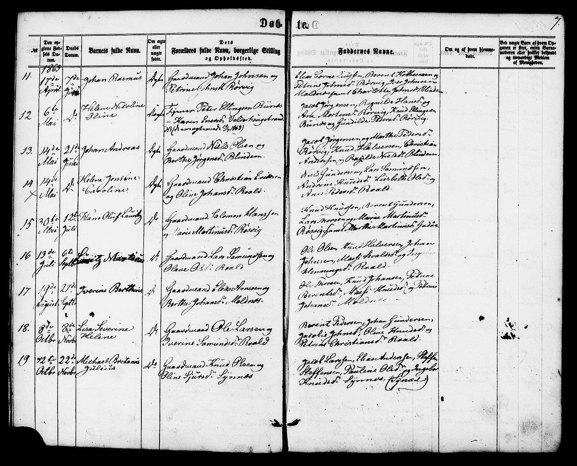 Ministerialprotokoller, klokkerbøker og fødselsregistre - Møre og Romsdal, SAT/A-1454/537/L0518: Parish register (official) no. 537A02, 1862-1876, p. 7