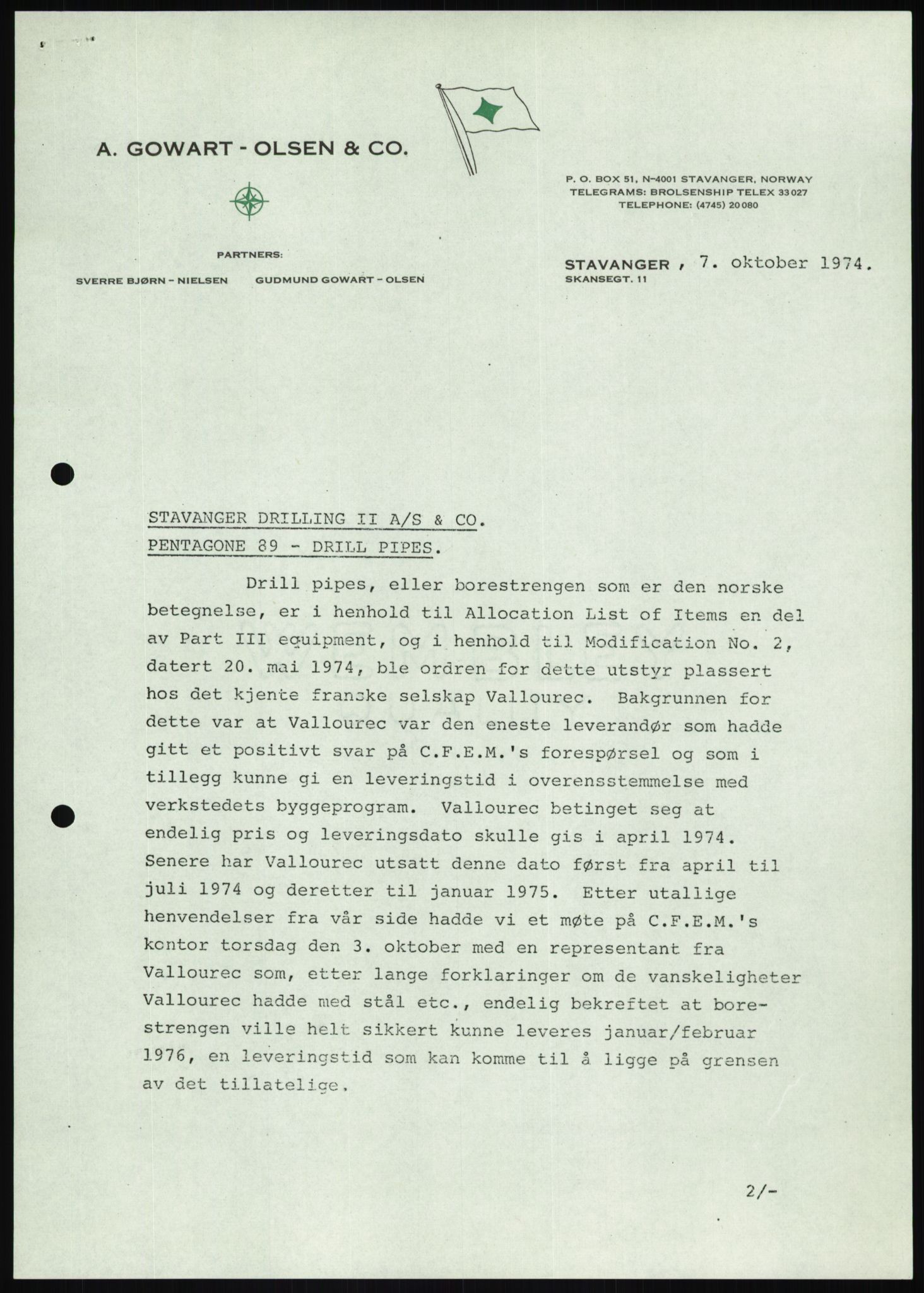 Pa 1503 - Stavanger Drilling AS, AV/SAST-A-101906/D/L0007: Korrespondanse og saksdokumenter, 1974-1981, p. 1082