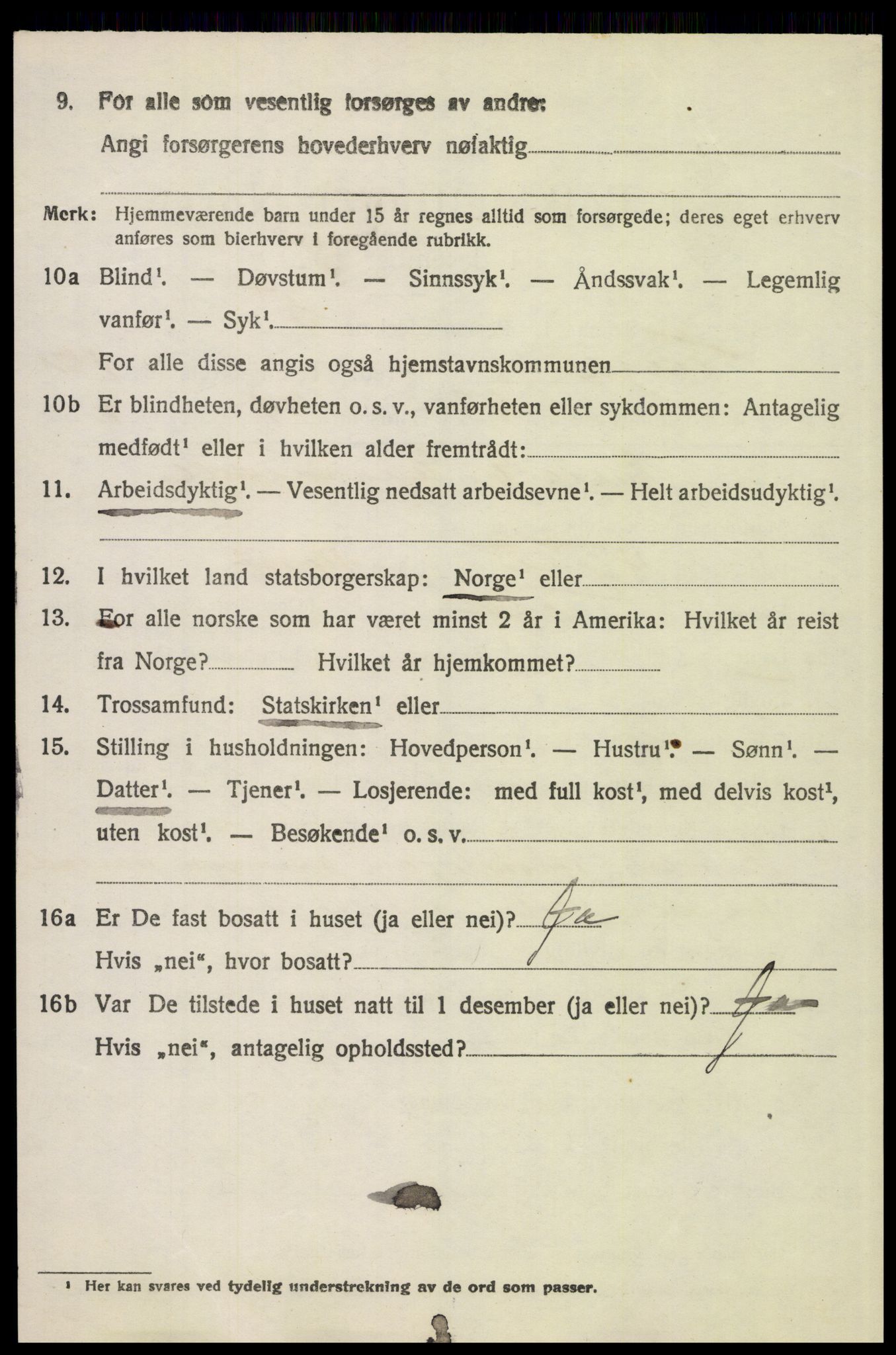 SAH, 1920 census for Tolga, 1920, p. 5750