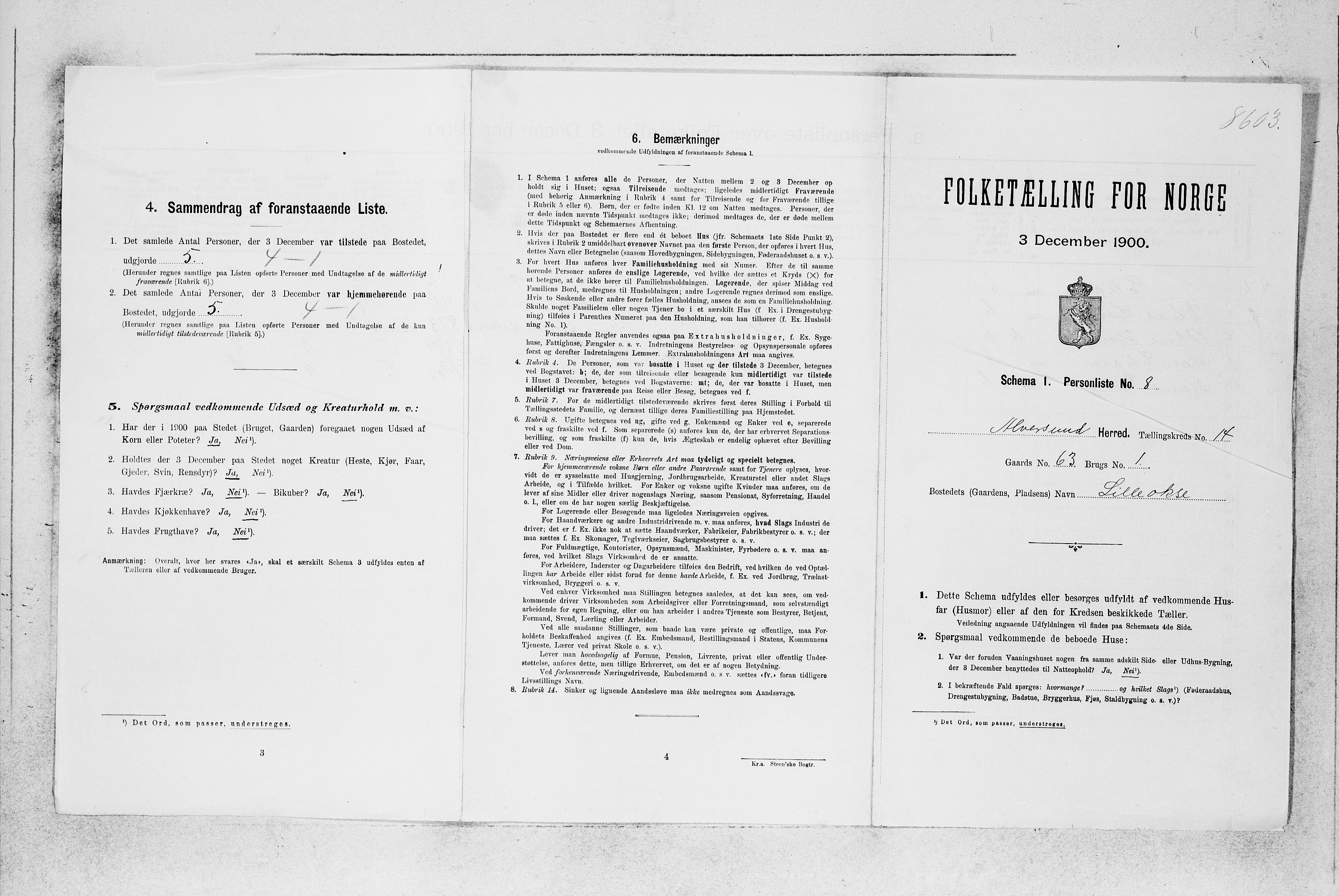 SAB, 1900 census for Alversund, 1900, p. 774