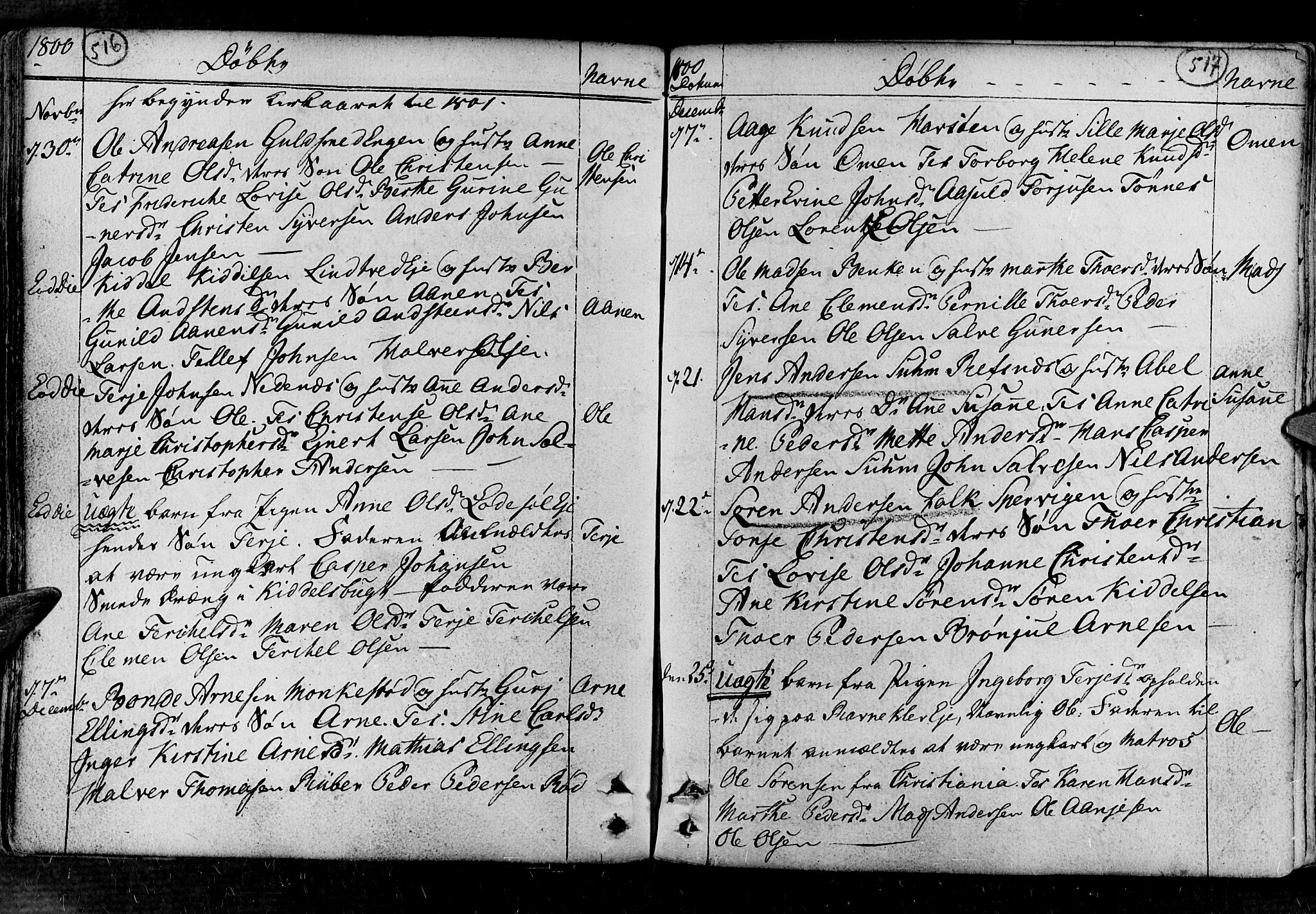 Øyestad sokneprestkontor, AV/SAK-1111-0049/F/Fa/L0008: Parish register (official) no. A 8, 1777-1804, p. 516-517