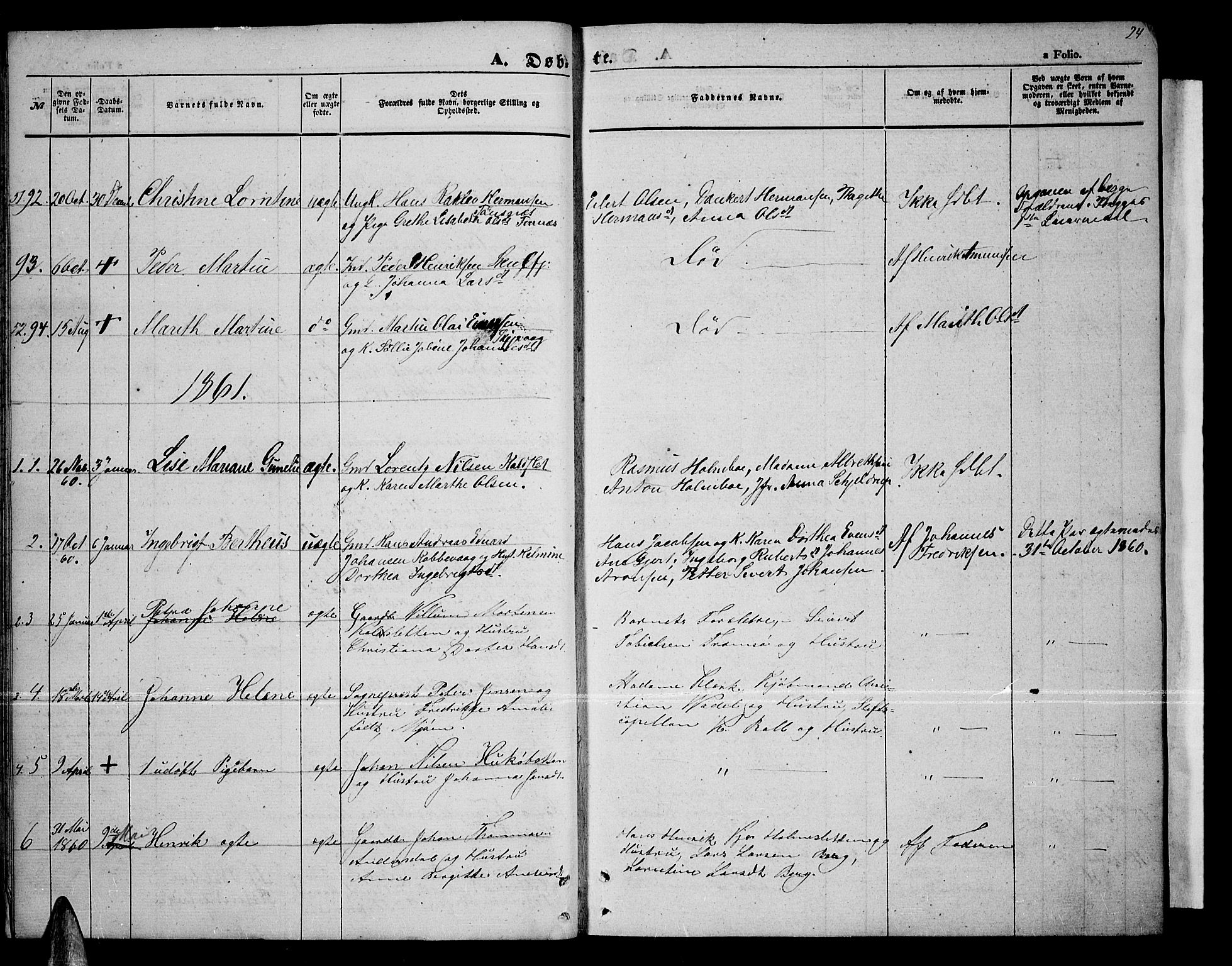 Tromsøysund sokneprestkontor, SATØ/S-1304/G/Gb/L0001klokker: Parish register (copy) no. 1, 1857-1869, p. 24