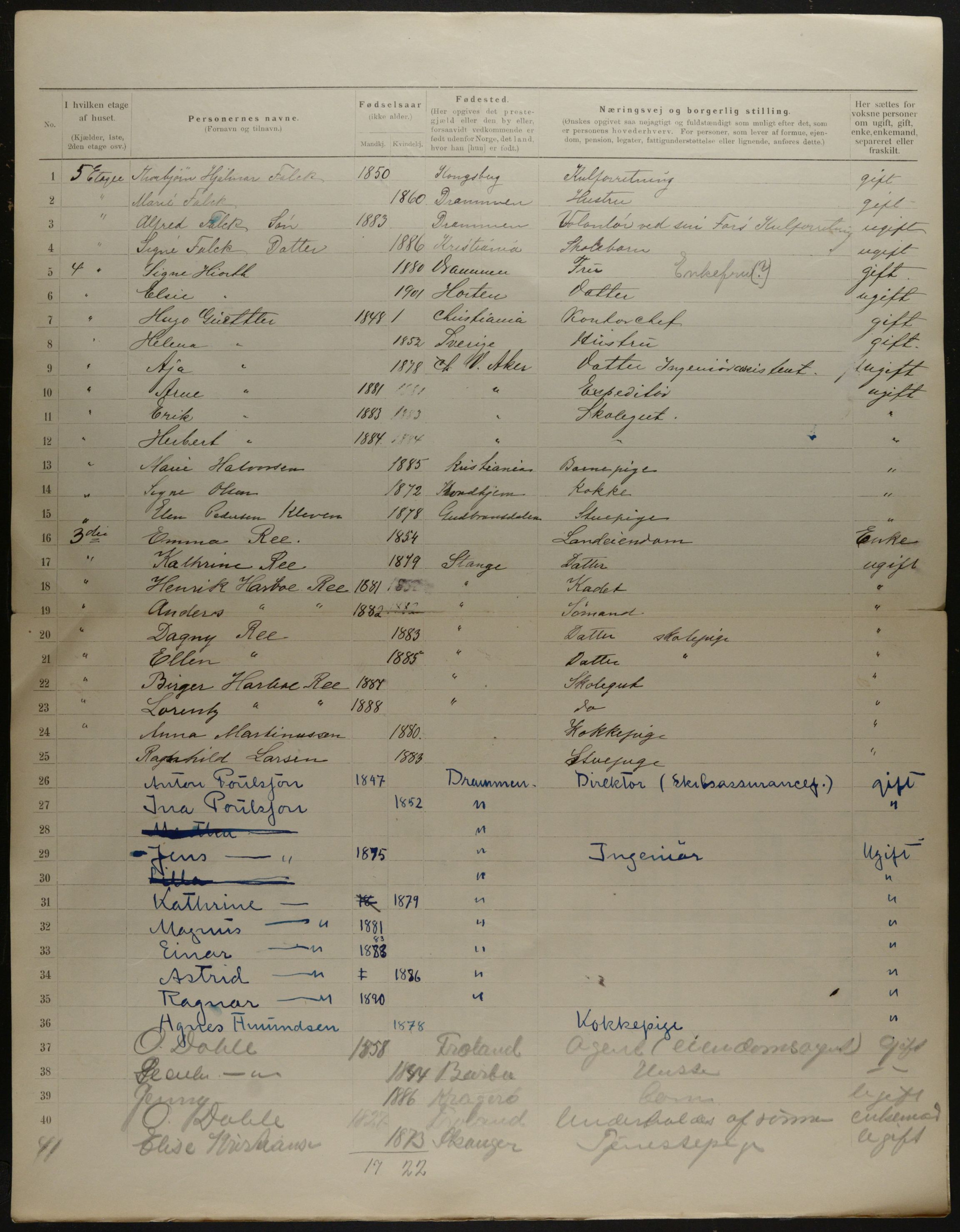 OBA, Municipal Census 1901 for Kristiania, 1901, p. 16733