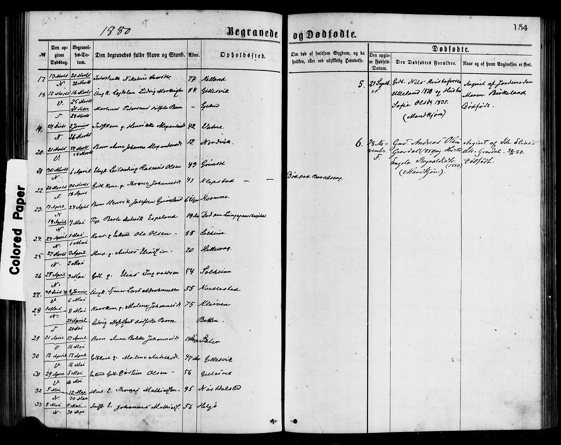Førde sokneprestembete, SAB/A-79901/H/Haa/Haaa/L0011: Parish register (official) no. A 11, 1877-1880, p. 154