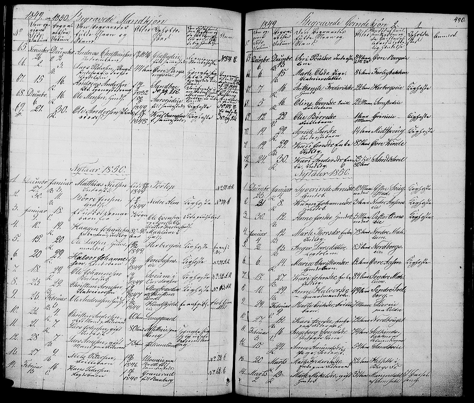 Ringsaker prestekontor, AV/SAH-PREST-014/L/La/L0005: Parish register (copy) no. 5, 1839-1850, p. 490