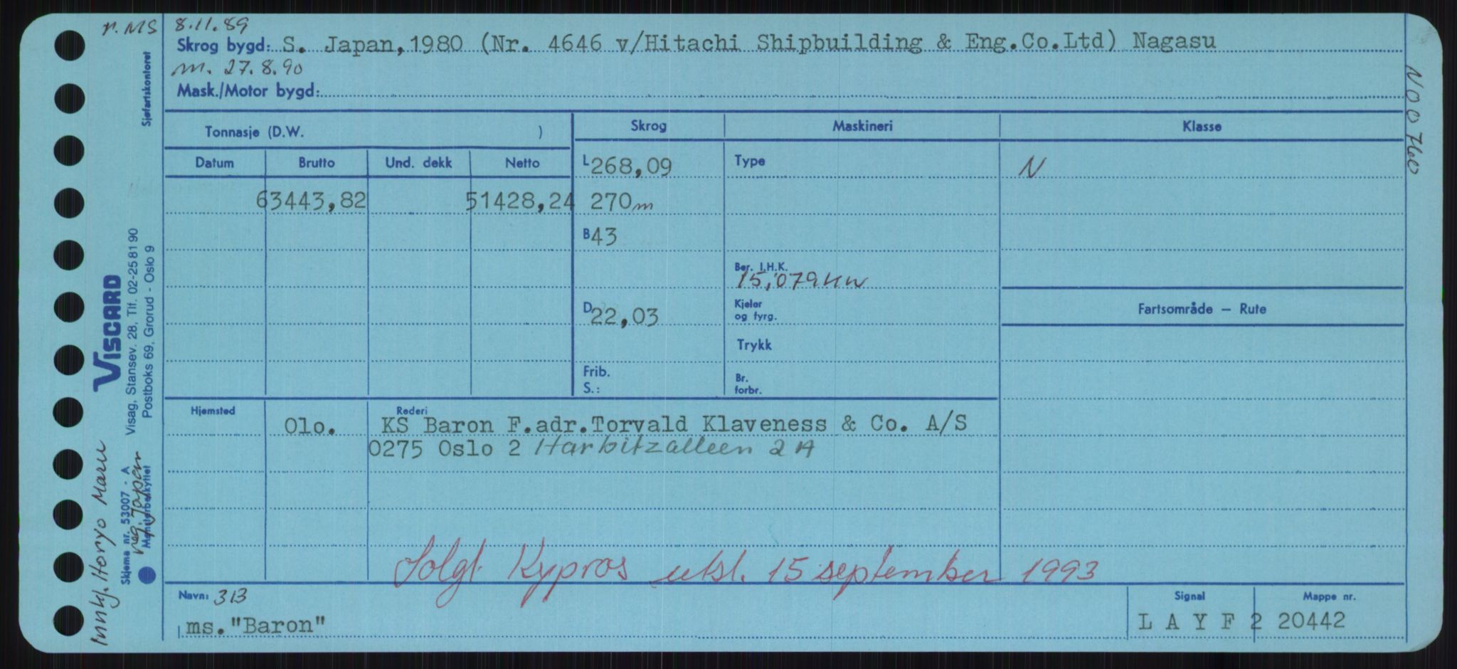 Sjøfartsdirektoratet med forløpere, Skipsmålingen, RA/S-1627/H/Hd/L0003: Fartøy, B-Bev, p. 319