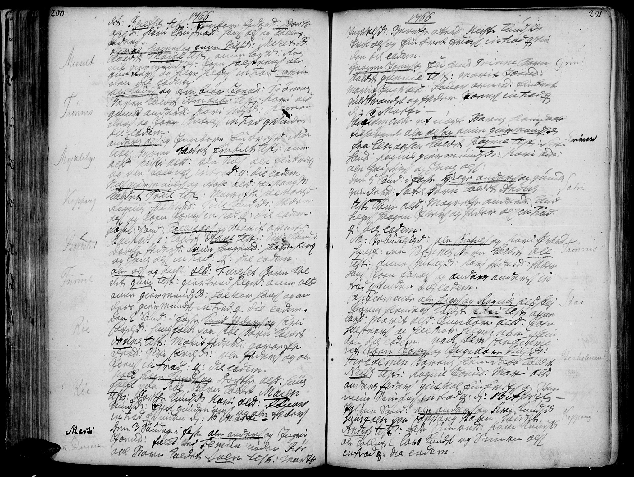 Åmot prestekontor, Hedmark, SAH/PREST-056/H/Ha/Haa/L0002: Parish register (official) no. 2, 1734-1779, p. 200-201