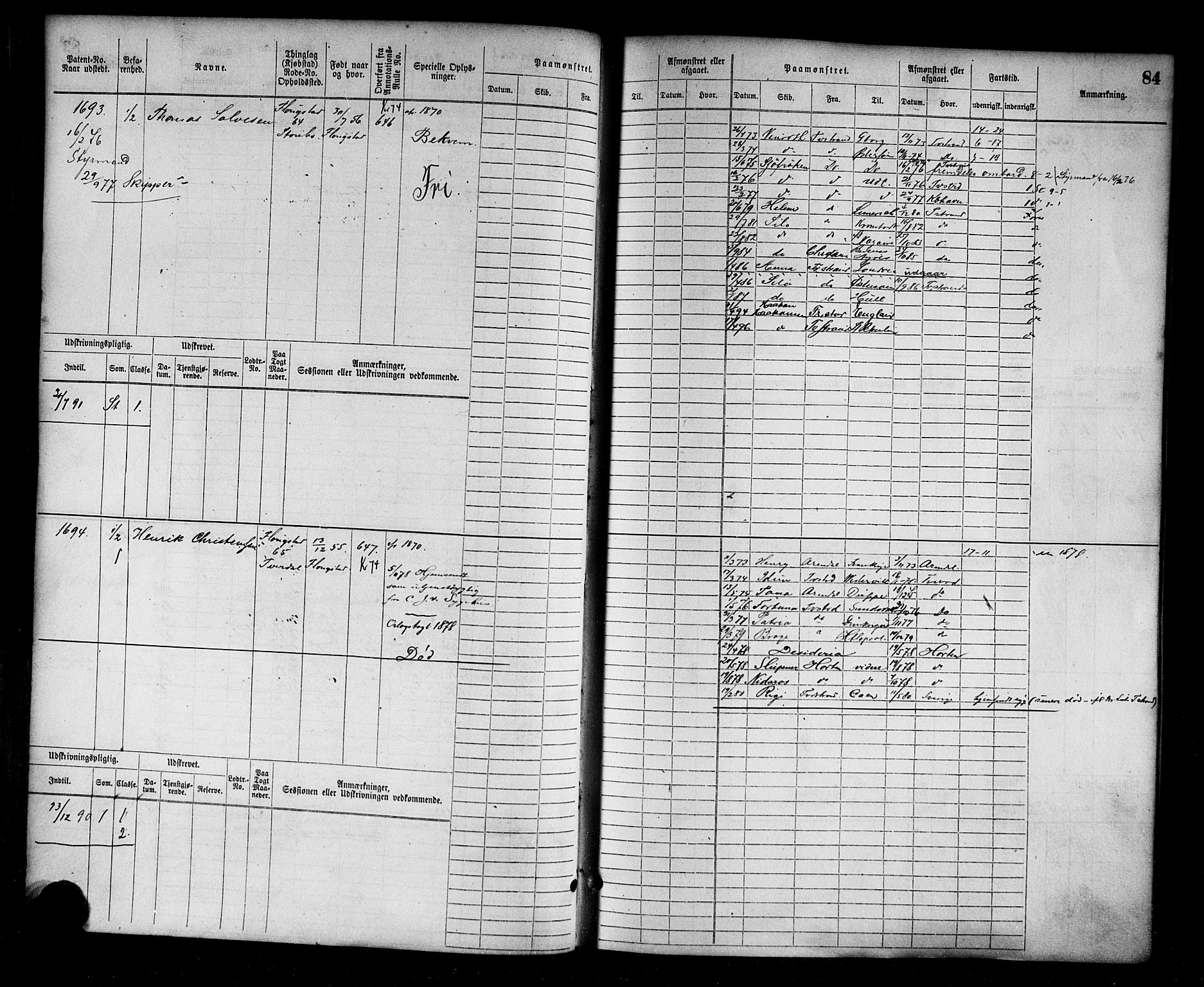 Tvedestrand mønstringskrets, AV/SAK-2031-0011/F/Fb/L0003: Hovedrulle nr 1529-2289, R-4, 1870-1910, p. 85