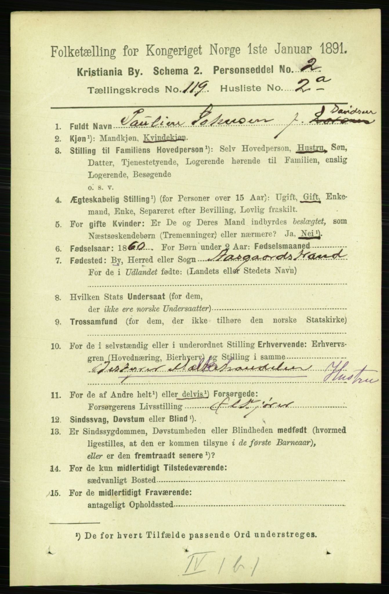 RA, 1891 census for 0301 Kristiania, 1891, p. 63733