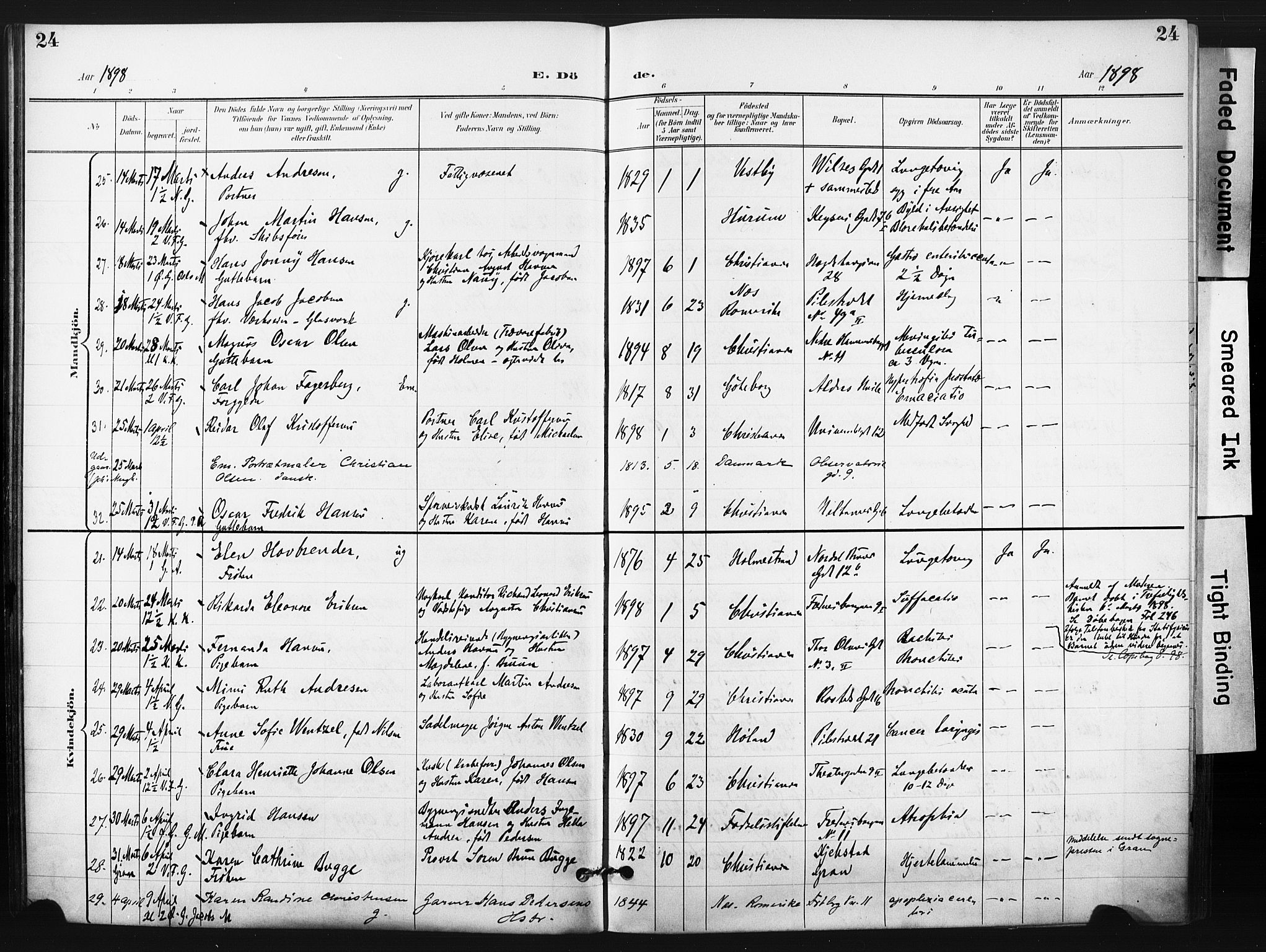 Trefoldighet prestekontor Kirkebøker, AV/SAO-A-10882/F/Fd/L0004: Parish register (official) no. IV 4, 1897-1912, p. 24